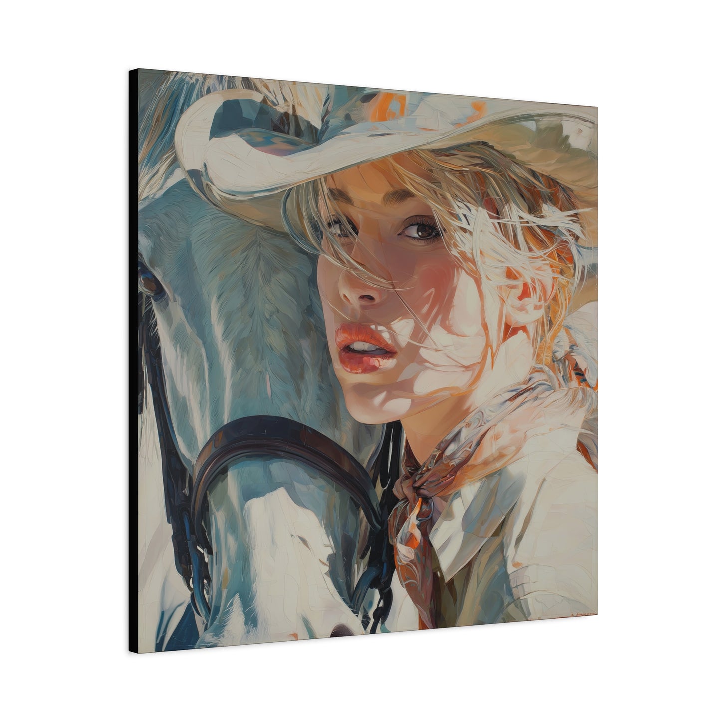 Gallery Wrapped Canvas, Wranglers and Wreckage Art Canvas, Erotic Pinup Art Canvas – Dakota