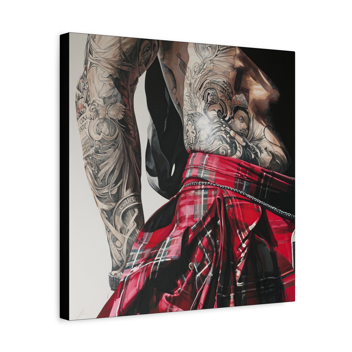 Gallery Wrapped Canvas, Kilts and Carnage Art Canvas, Erotic Pinup Art Canvas – Alexander