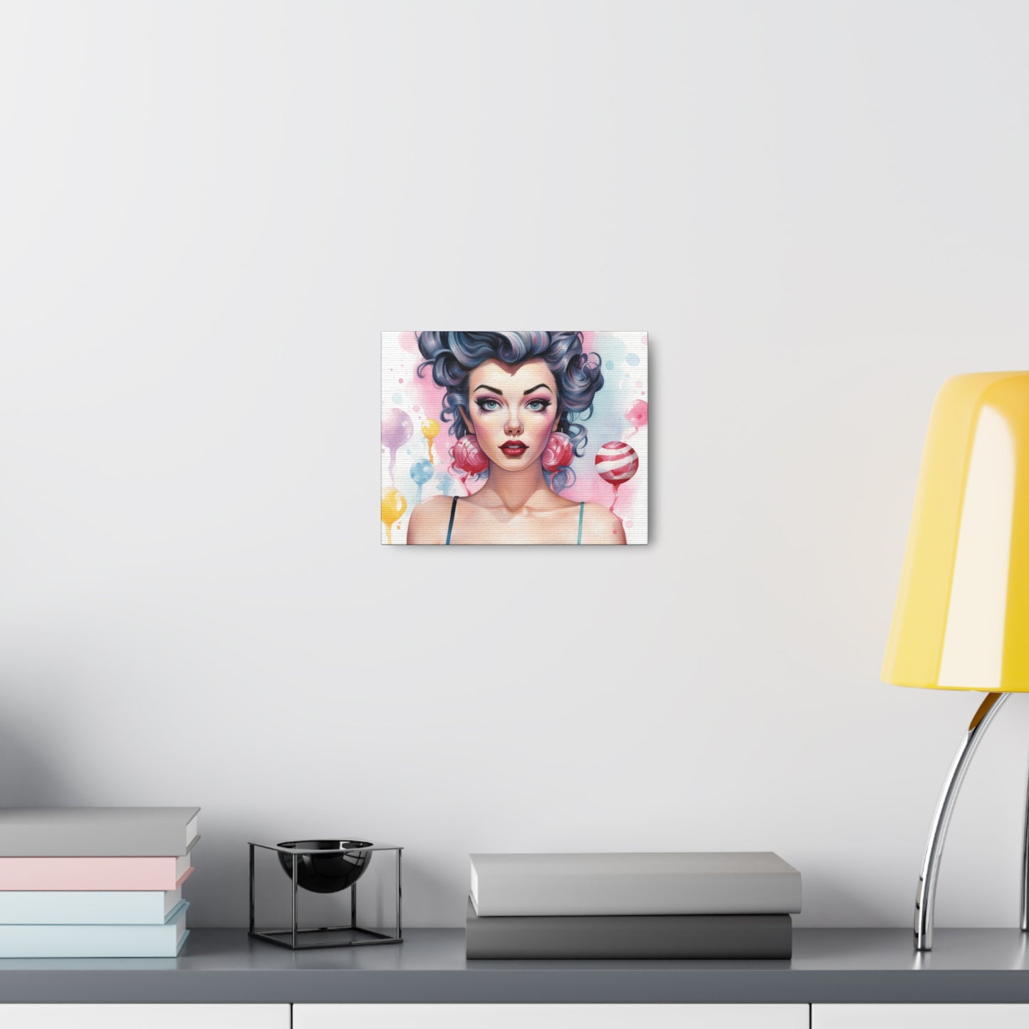 Canvas Gallery Wrapped High-Fashion Wall Art, Stylish Decor, Retro Femme Doll Pop Art – Poppy