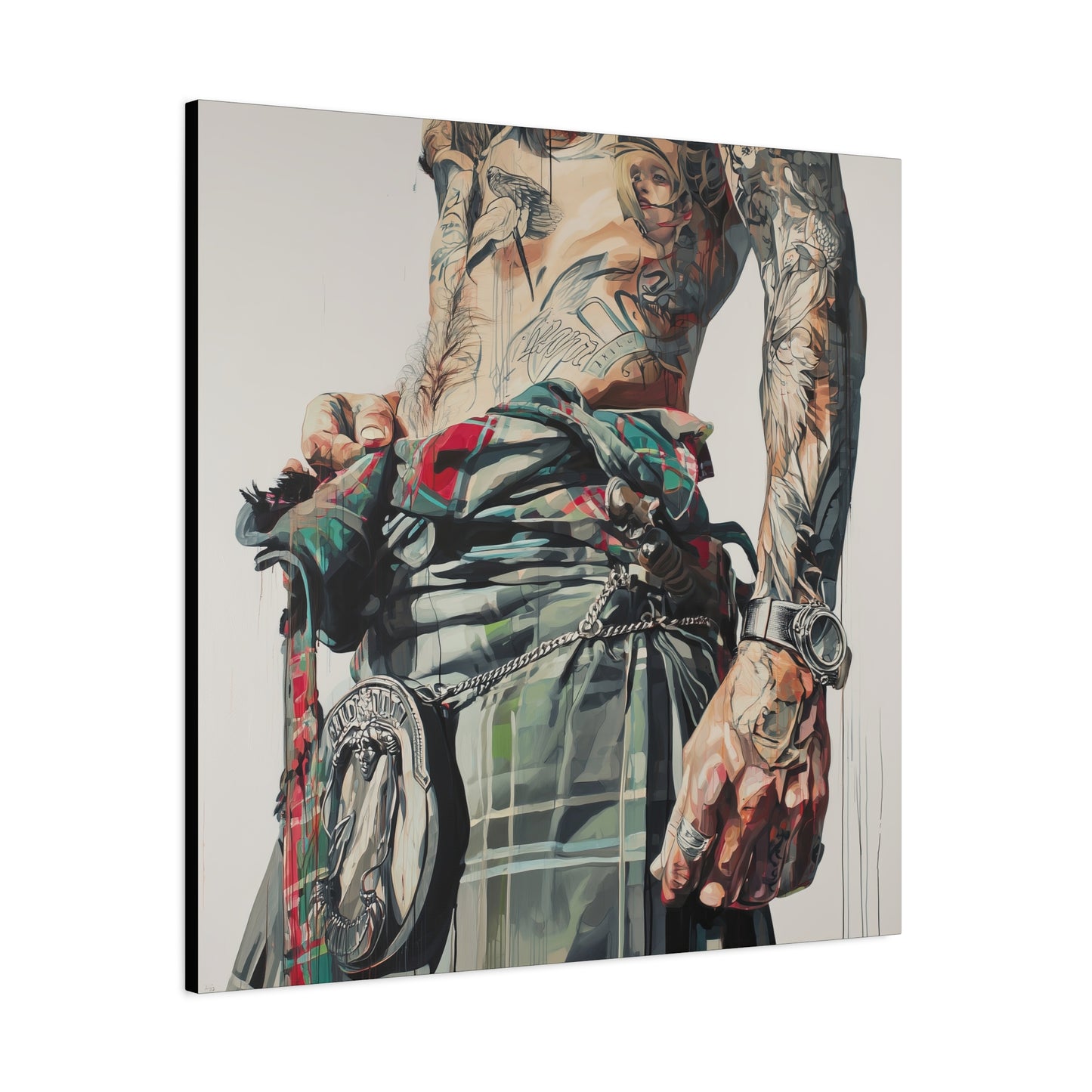 Gallery Wrapped Canvas, Kilts and Carnage Art Canvas, Erotic Pinup Art Canvas – Fraser
