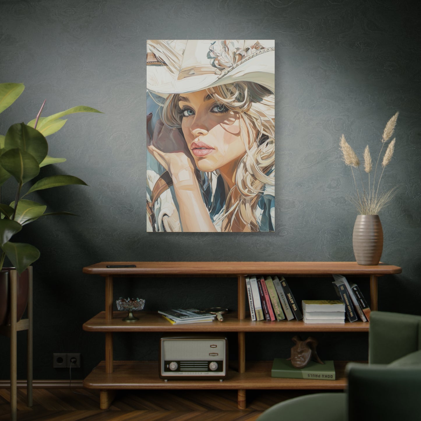 Gallery Wrapped Canvas, Wranglers and Wreckage Art Canvas, Erotic Pinup Art Canvas – Josie