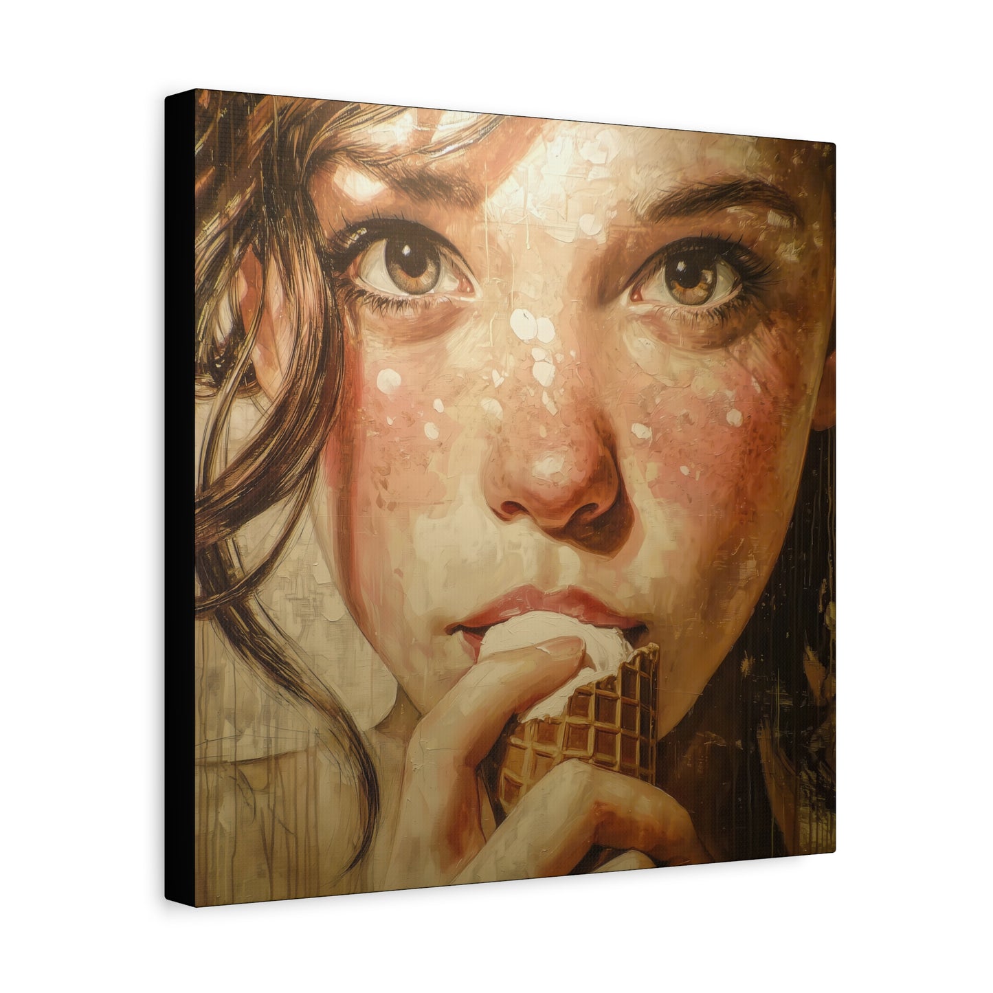 Gallery Wrapped Canvas, Sweet Summer Nostalgia, Sugar and Spice Art Canvas, Ice Cream Dreams Art – Fern