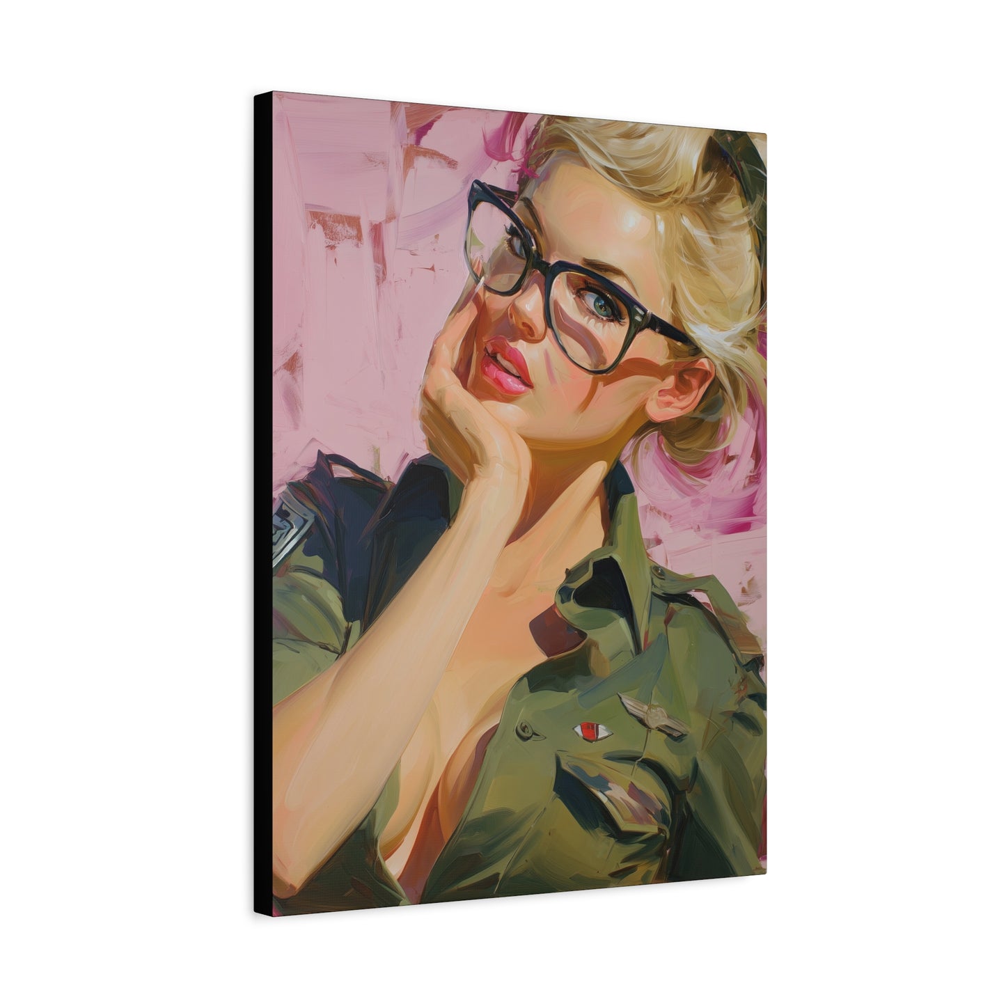 Gallery Wrapped Canvas, Liberty and Lace Art Canvas, Erotic Pinup Art Canvas – Roxanne