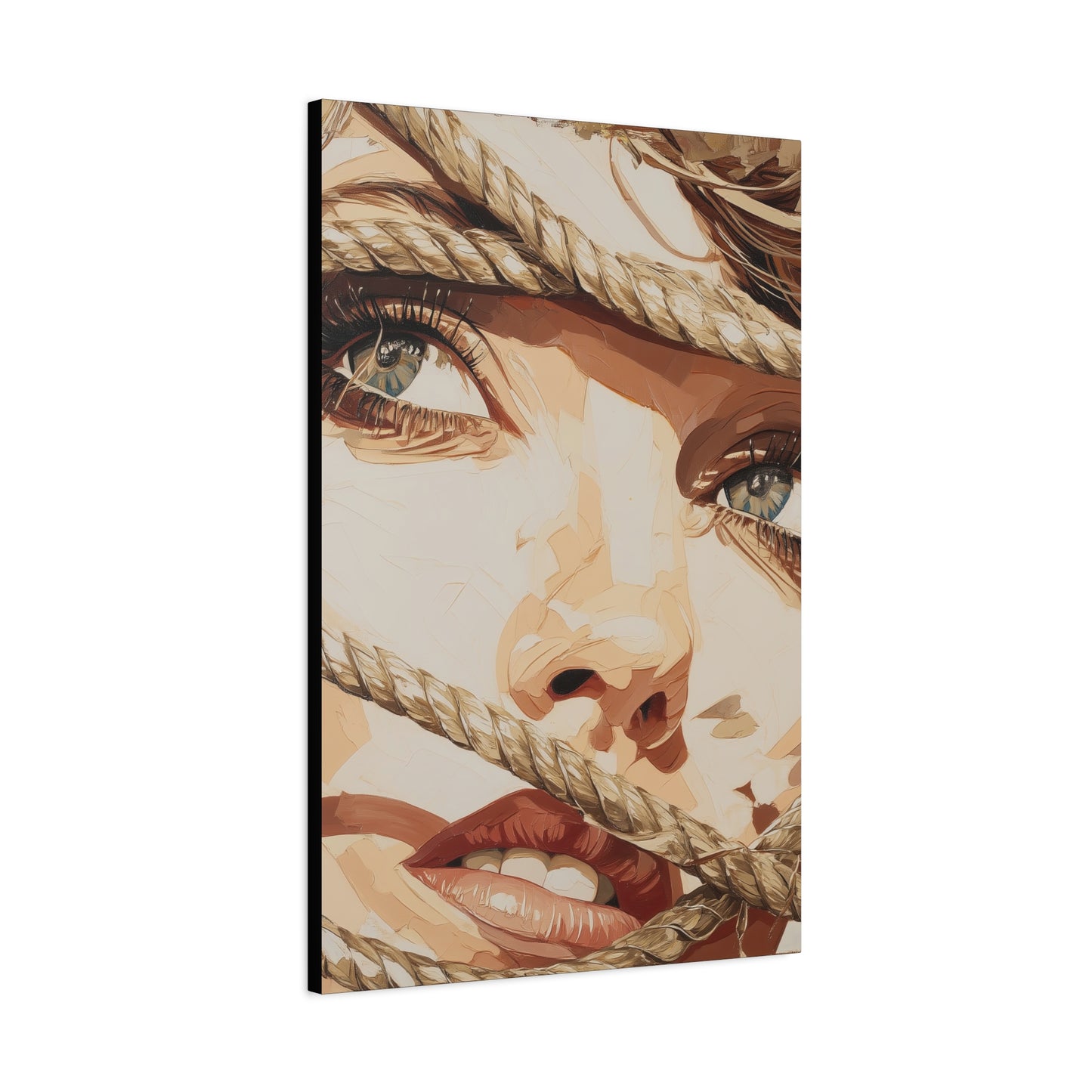 Gallery Wrapped Canvas, Ropes and Reverence Art Canvas, Erotic Shibari Art Canvas – Hana
