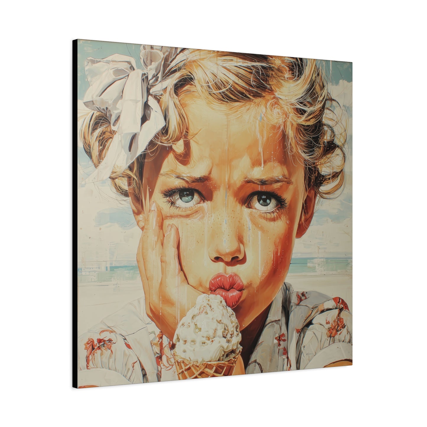 Gallery Wrapped Canvas, Sweet Summer Nostalgia, Sugar and Spice Art Canvas, Ice Cream Dreams Art – Faye