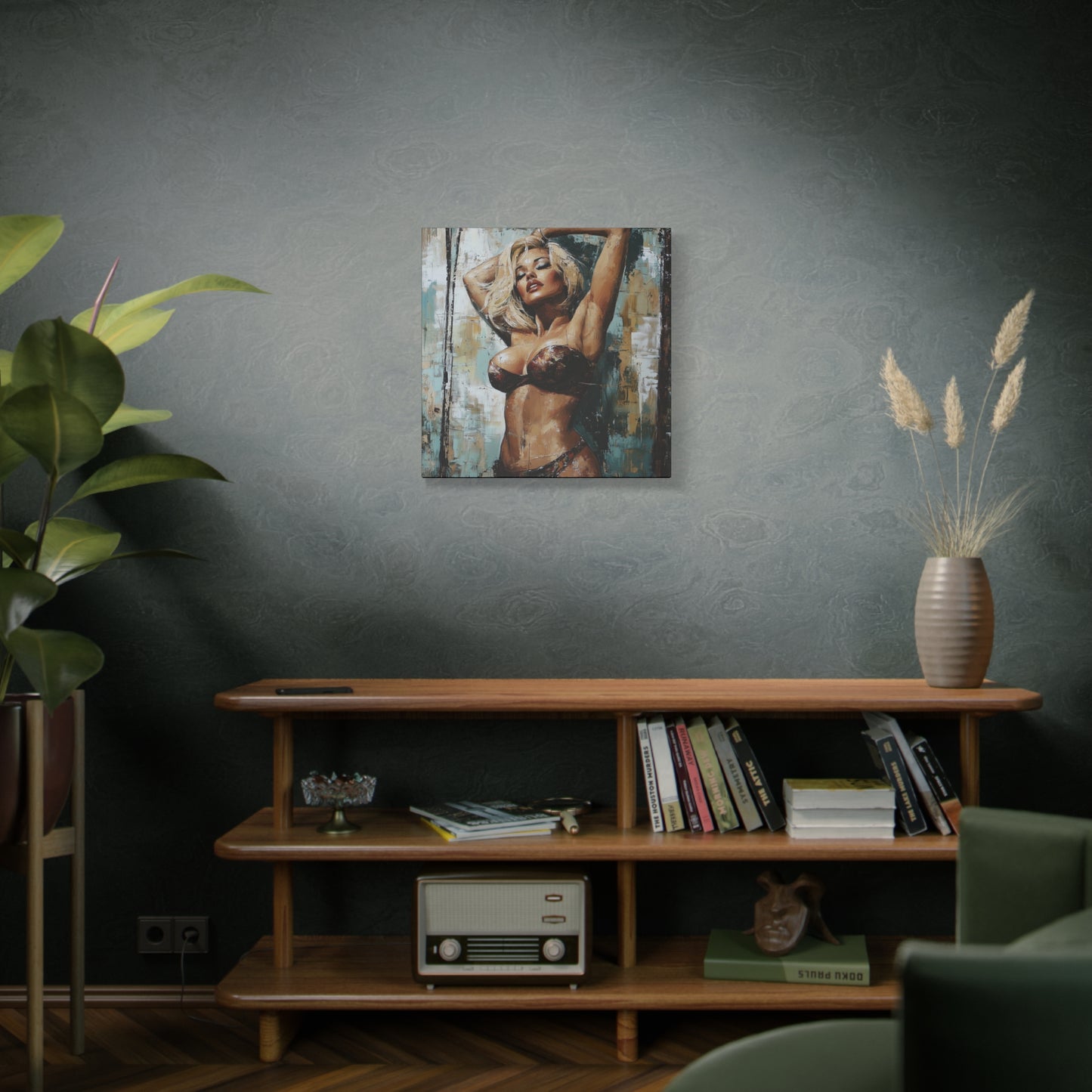 Gallery Wrapped Canvas, Guilt and Grit Adult Art Canvas, Erotic Pinup Art Canvas – Allegra
