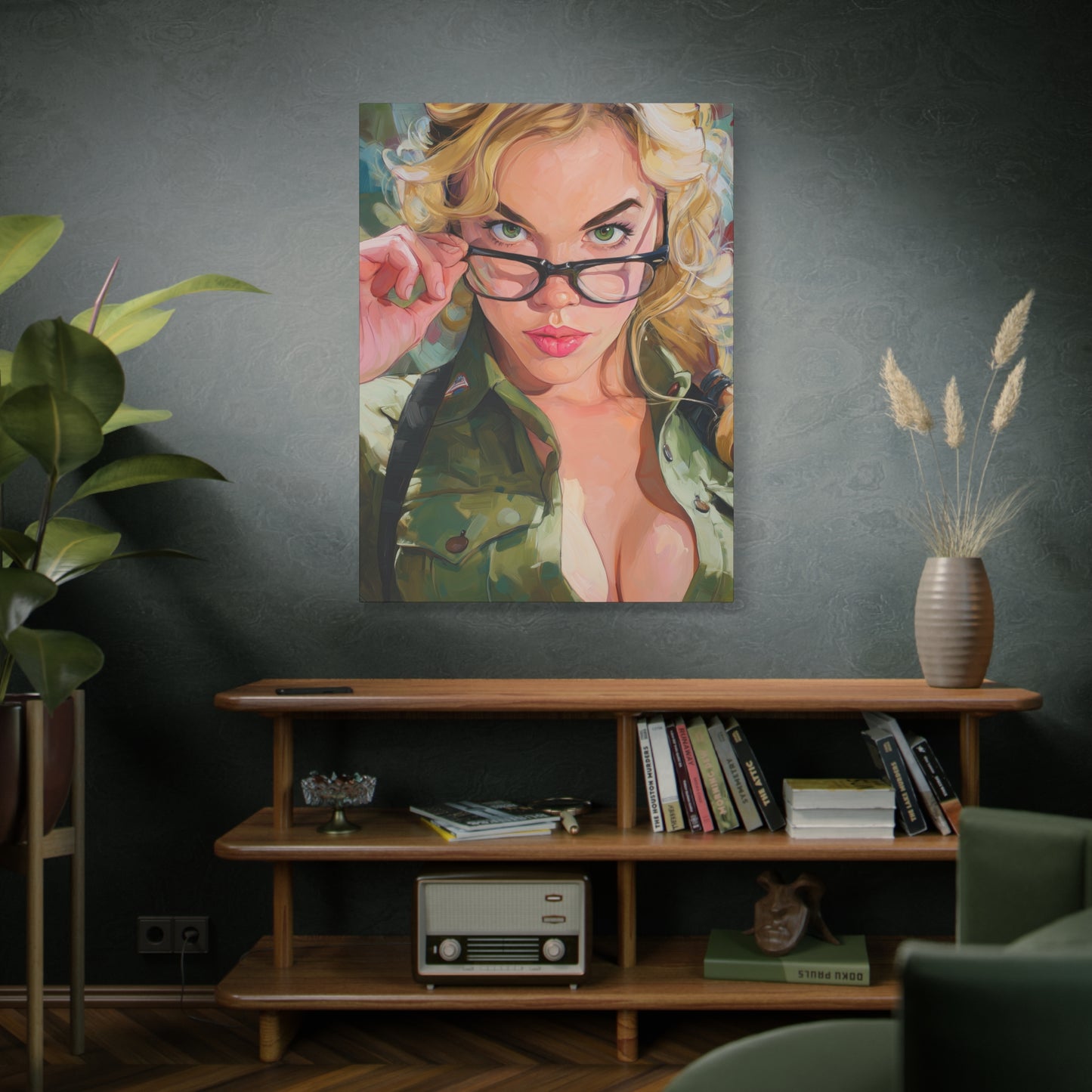 Gallery Wrapped Canvas, Liberty and Lace Art Canvas, Erotic Pinup Art Canvas – Barb
