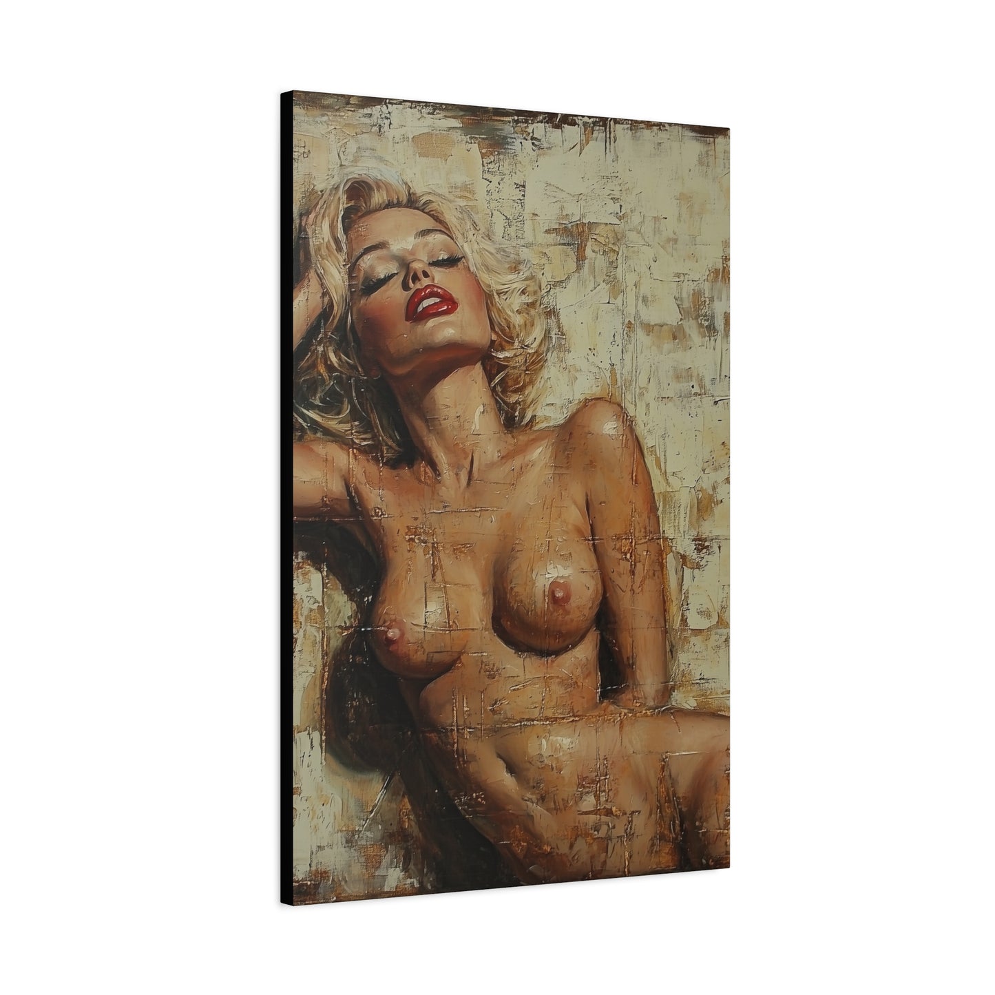 Gallery Wrapped Canvas, Guilt and Grit Adult Art Canvas, Erotic Pinup Art Canvas – Amelie
