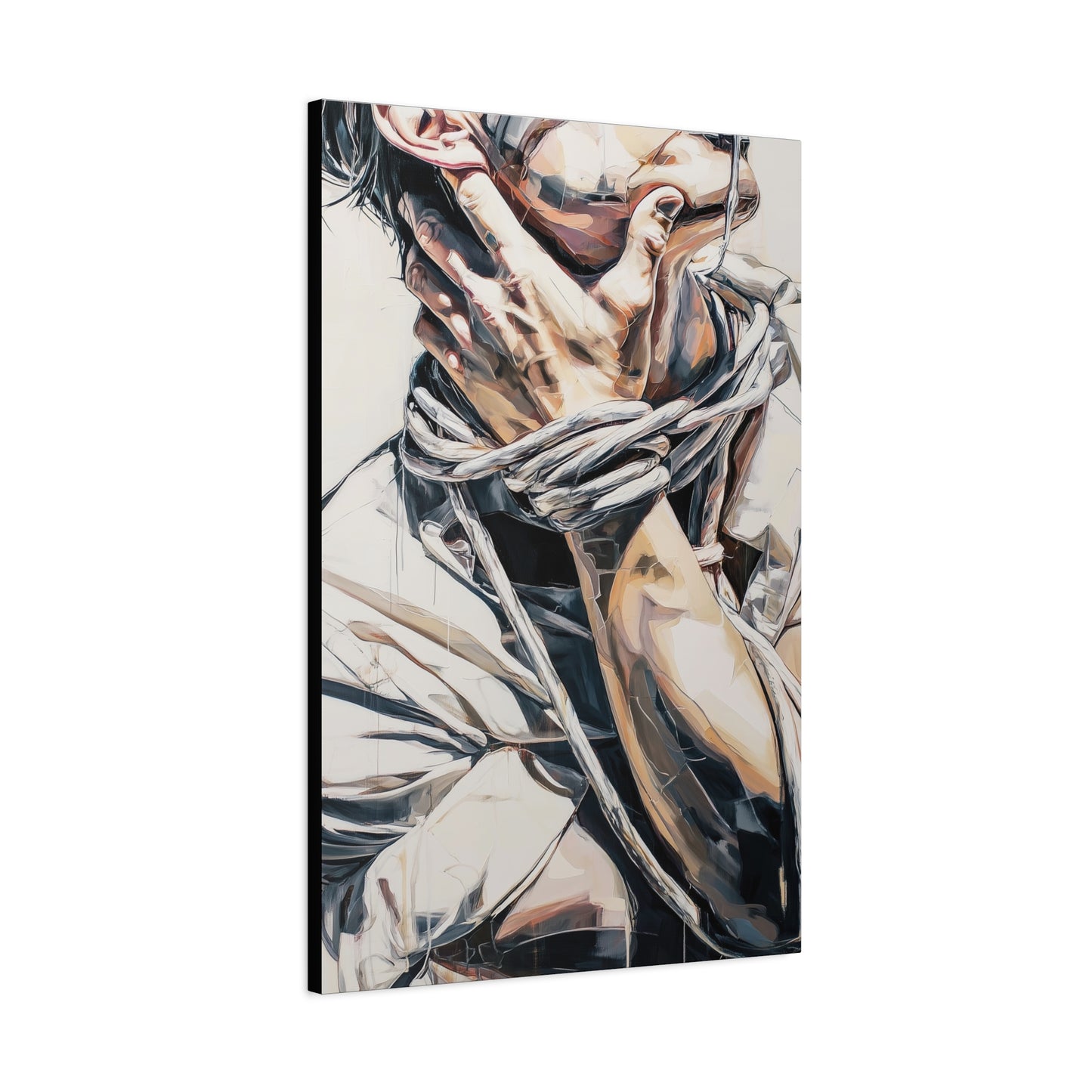 Gallery Wrapped Canvas, Ropes and Reverence Art Canvas, Erotic Shibari Art Canvas – Gary