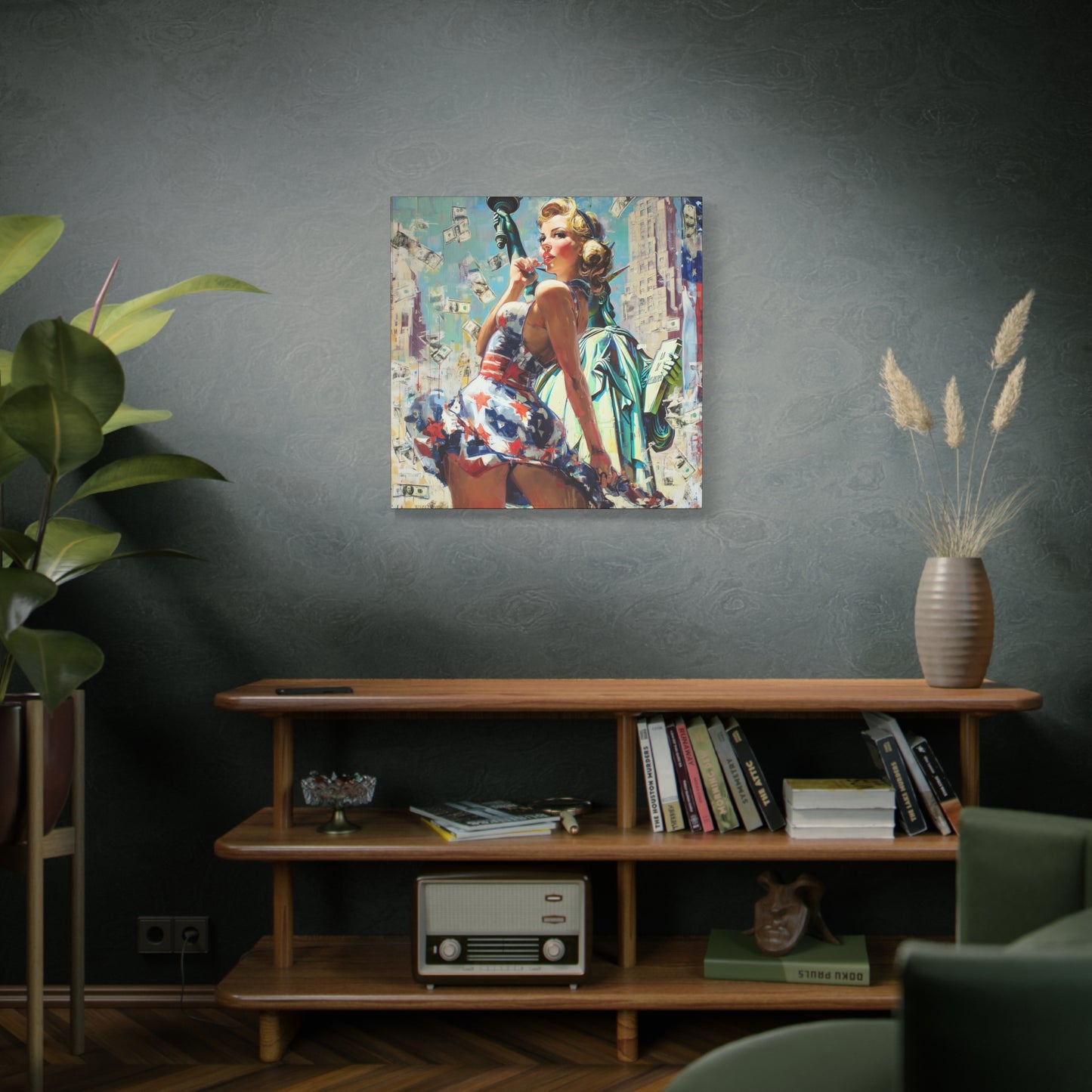 Gallery Wrapped Canvas, American Nonsense Art Canvas, Political Pinup Art Canvas – Bonnie