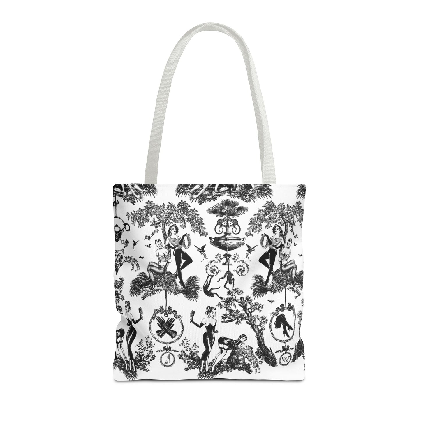 Square Tote Bag, Shopping Tote, Gift Bag - Kink Damask