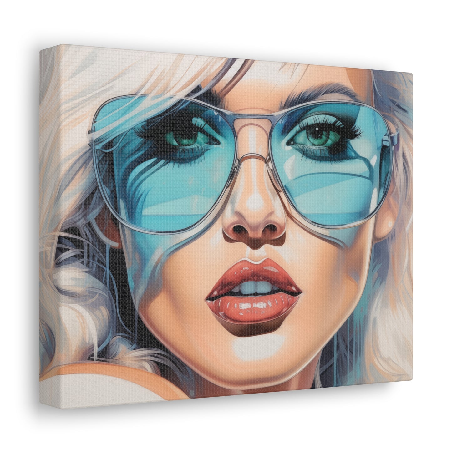 Canvas Gallery Wrapped High-Fashion Wall Art, Stylish Decor, Retro Femme Doll Pop Art – Nova