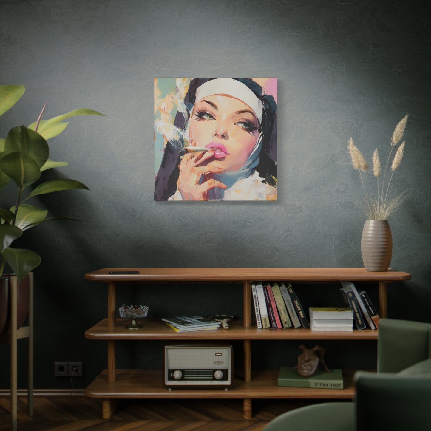 Gallery Wrapped Canvas, Habits and Heresy Art Canvas, Naughty Nuns Art Canvas – Sister Felicity