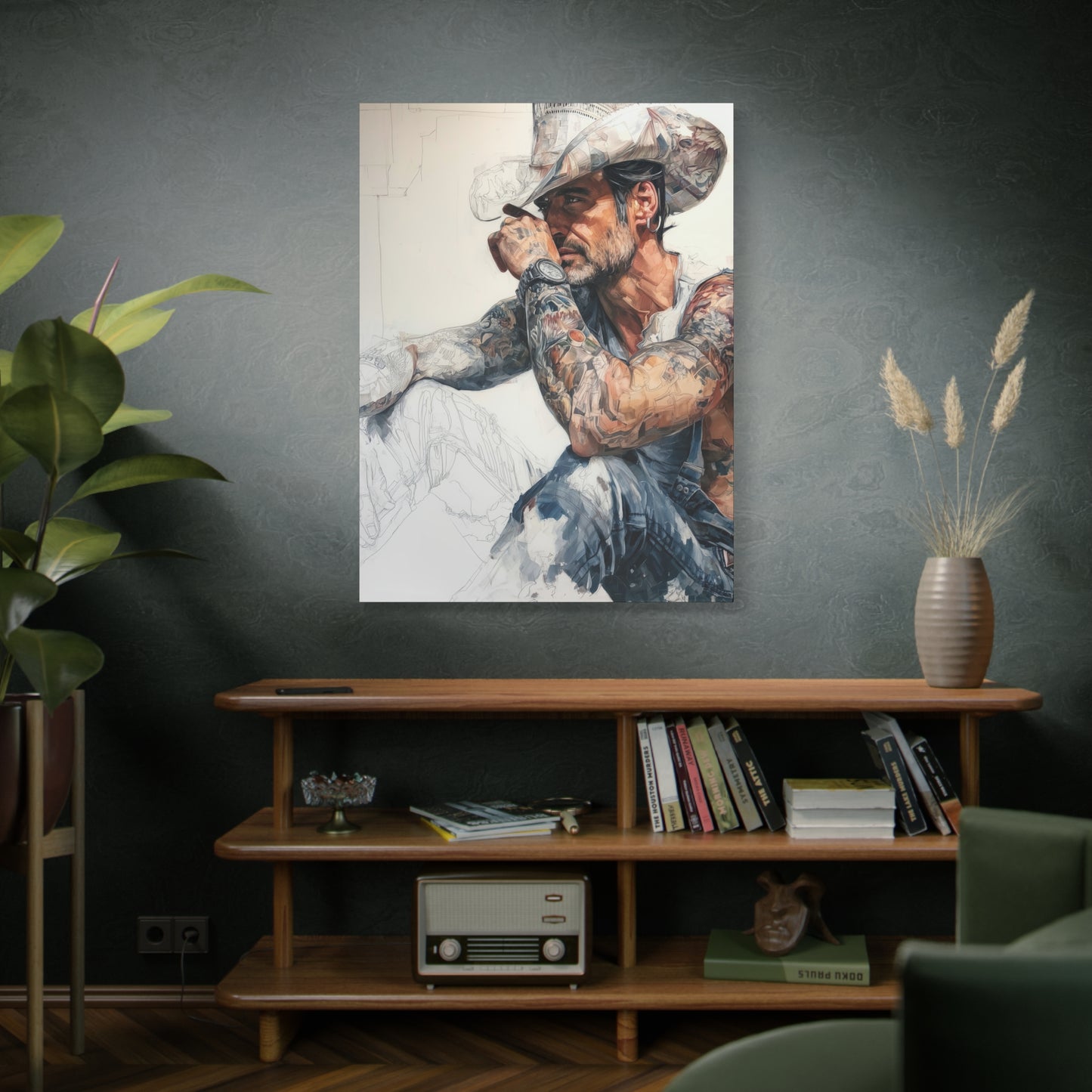 Gallery Wrapped Canvas, Wranglers and Wreckage Art Canvas, Erotic Pinup Art Canvas – Jace