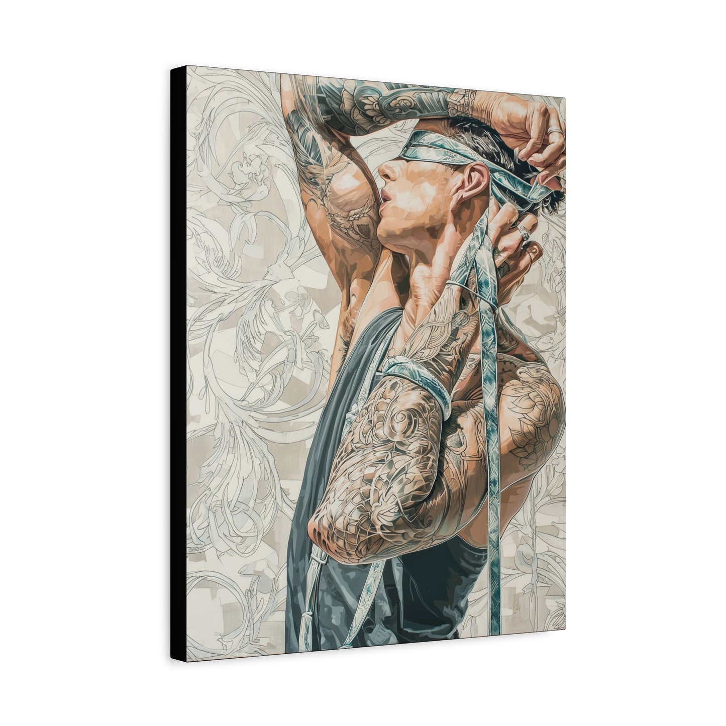 Gallery Wrapped Canvas, Ropes and Reverence Art Canvas, Erotic Shibari Art Canvas – Ronan