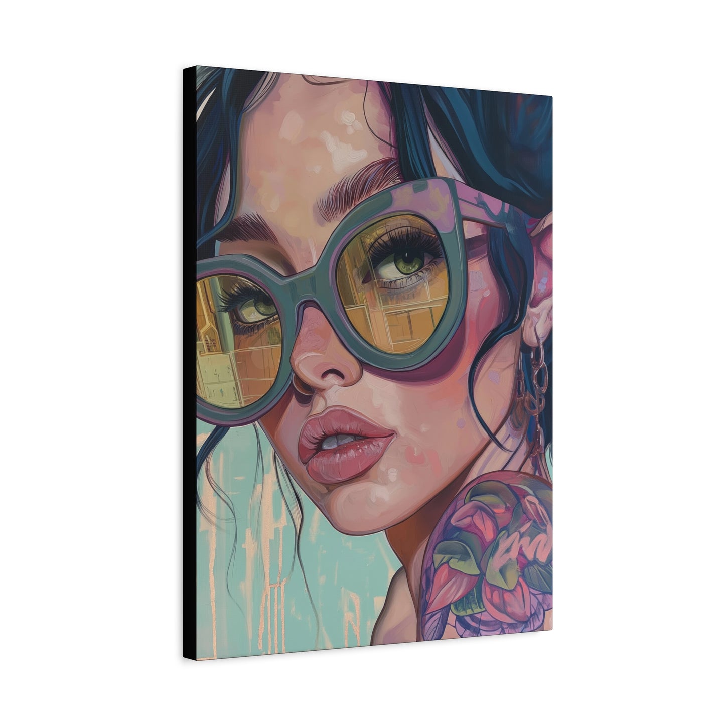 Canvas Gallery Wrap, Ladies in Lenses Wall Art, Abstract Femme Girl Art - Meg
