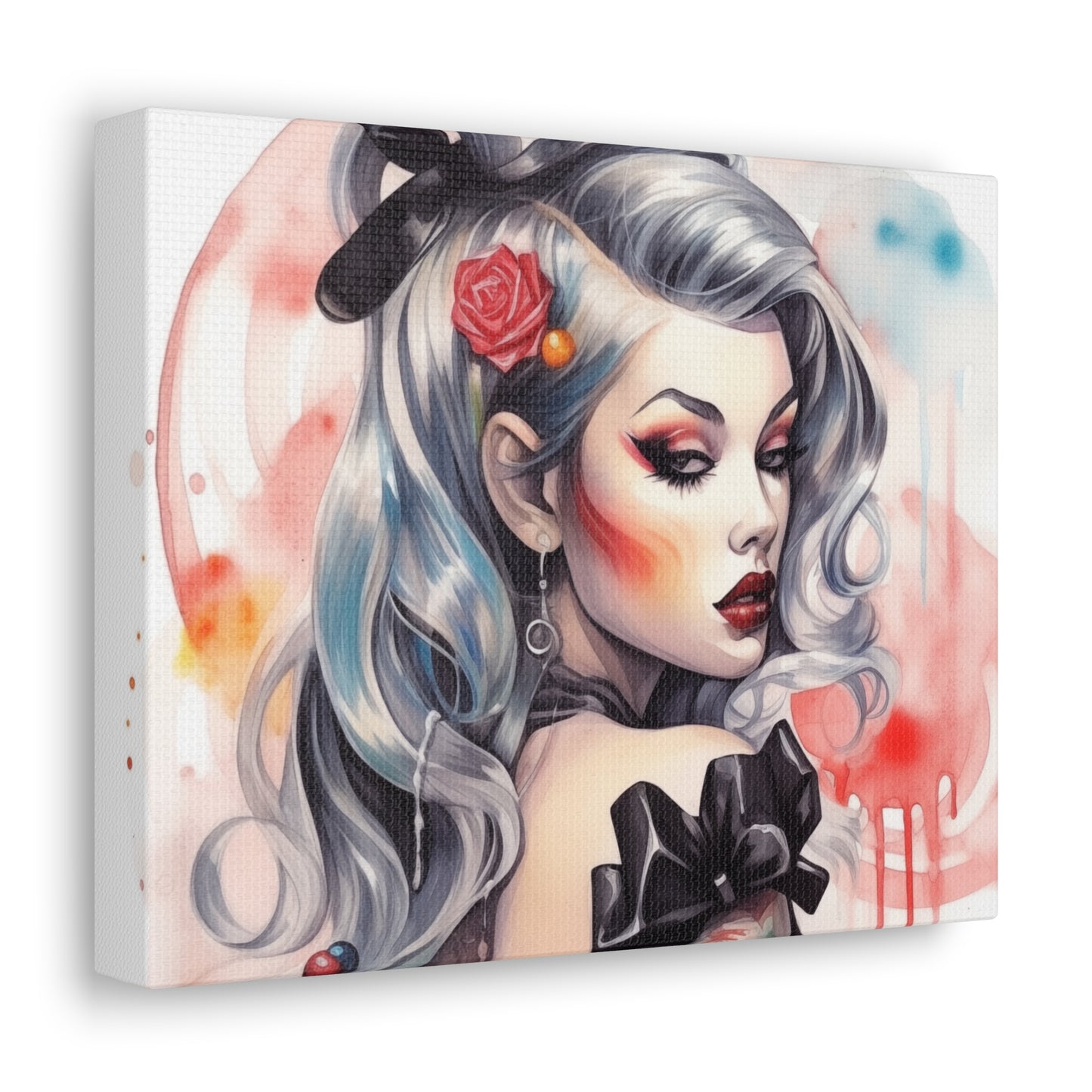 Gallery Wrapped Canvas, Edgy Tattooed Beauty, Urban Pop Art Canvas – Sabella