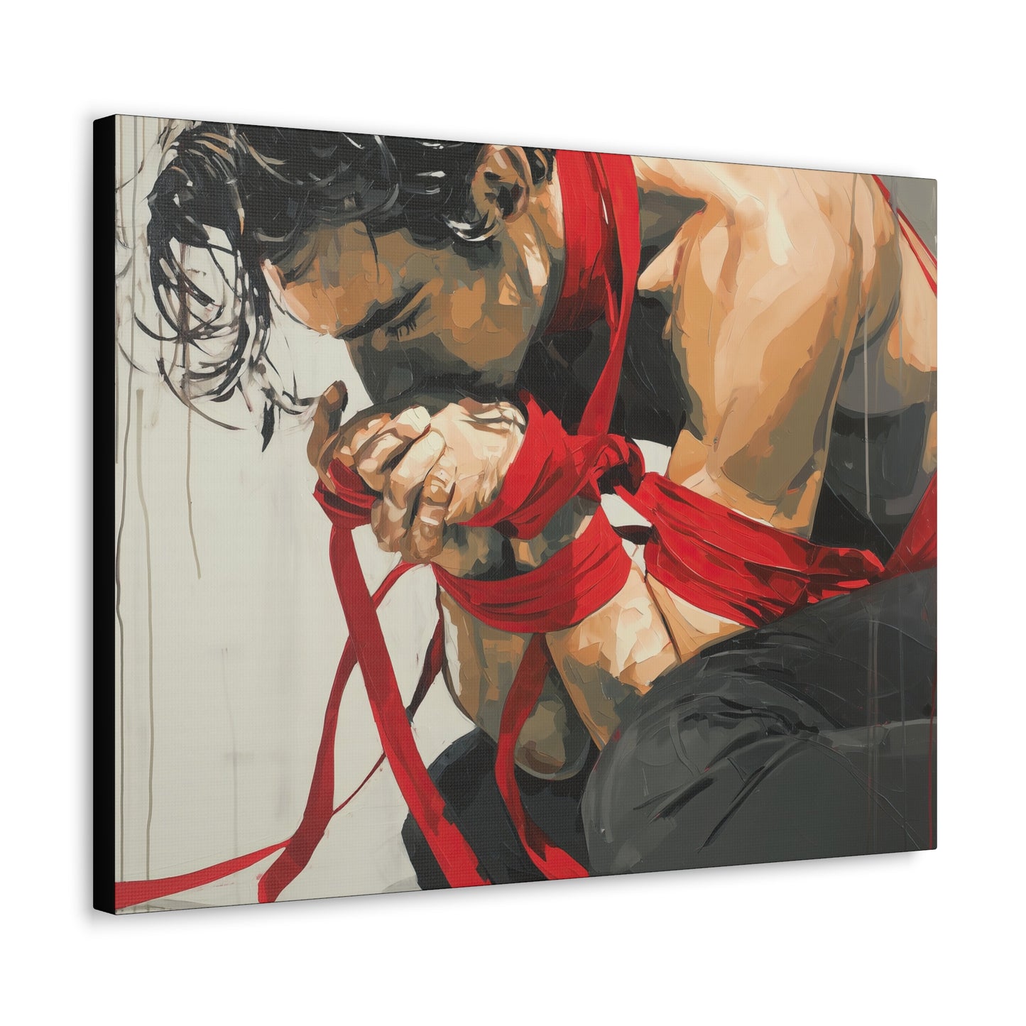 Gallery Wrapped Canvas, Ropes and Reverence Art Canvas, Erotic Shibari Art Canvas – Theo