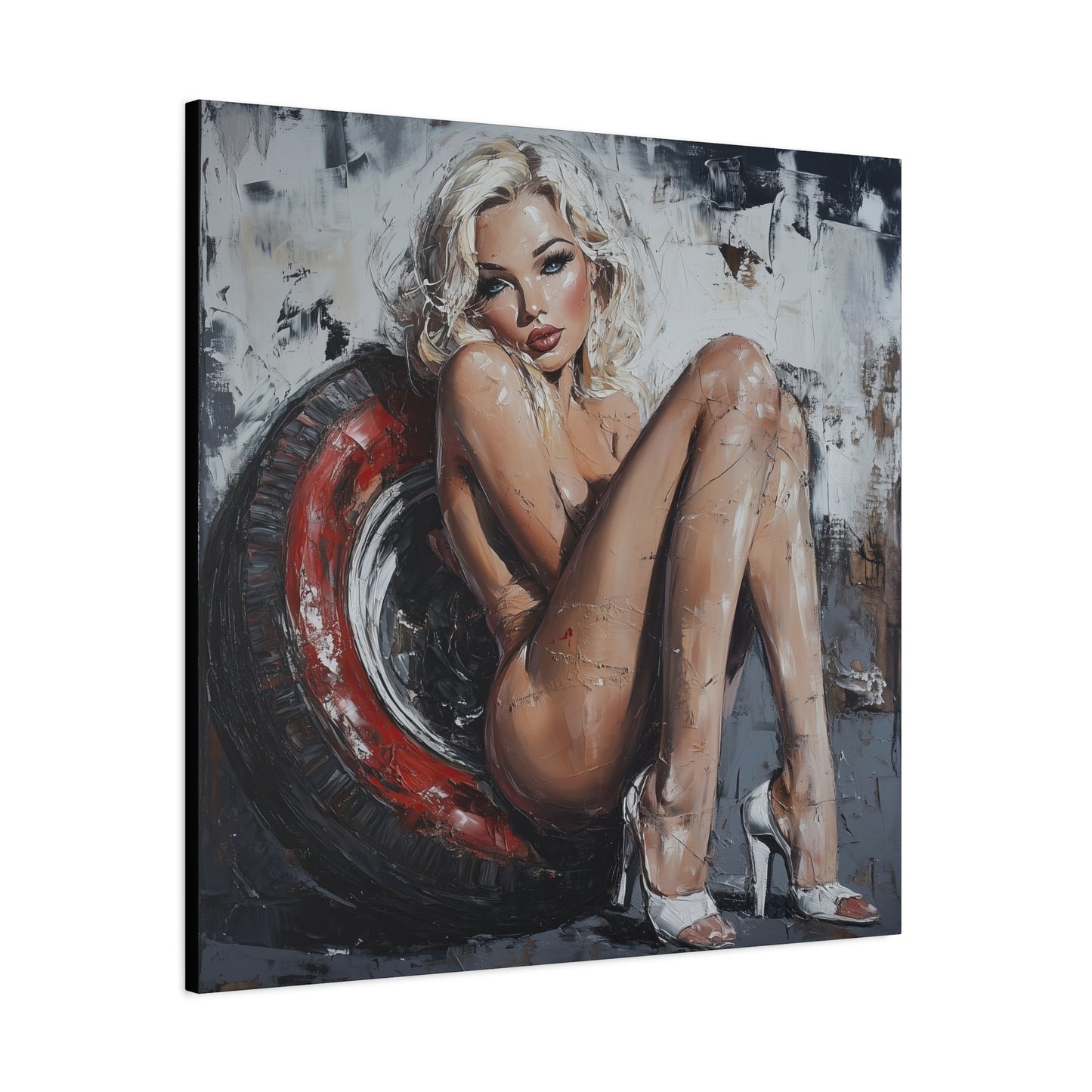Gallery Wrapped Canvas, Guilt and Grit Adult Art Canvas, Erotic Pinup Art Canvas – Elara