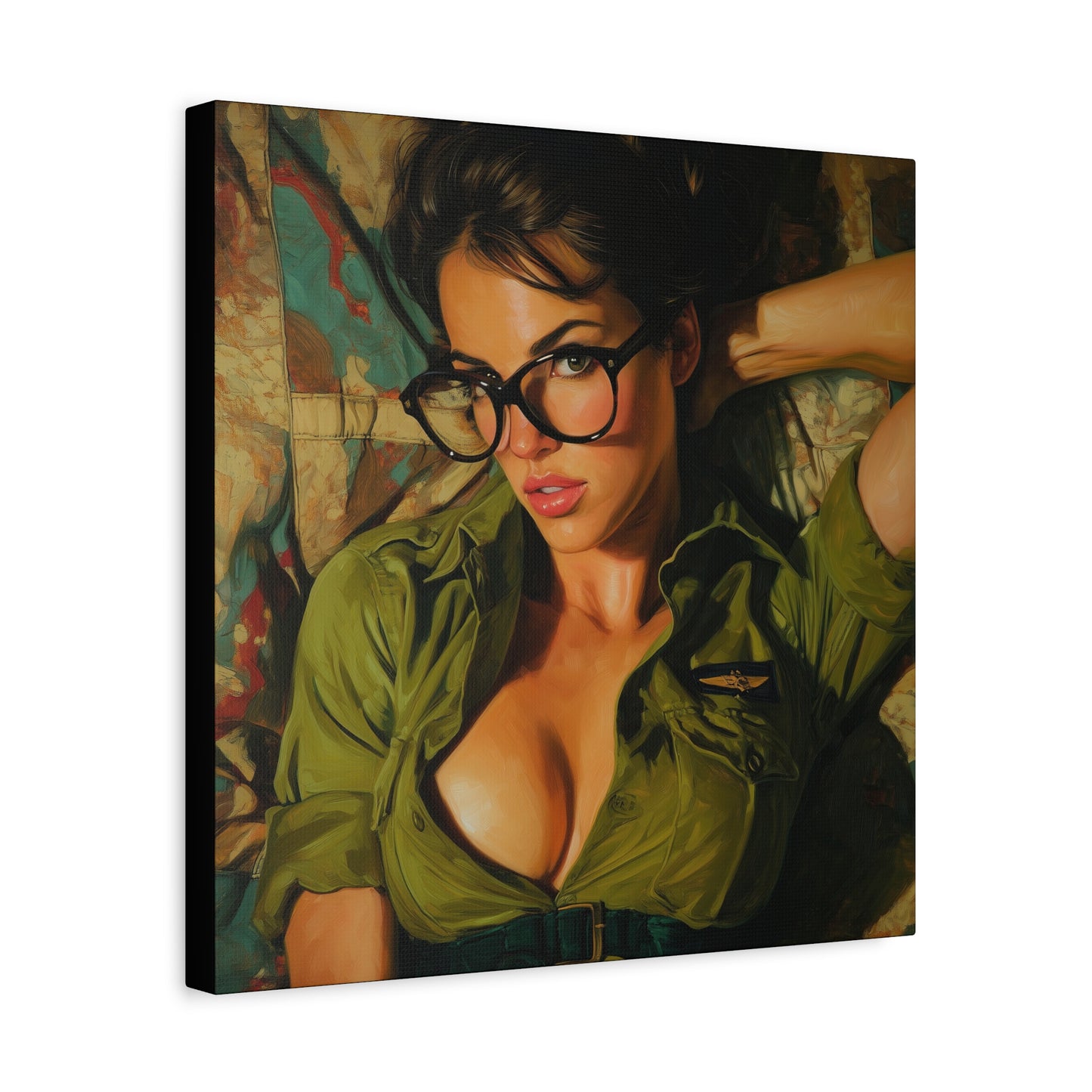 Gallery Wrapped Canvas, Liberty and Lace Art Canvas, Erotic Pinup Art Canvas – Darla