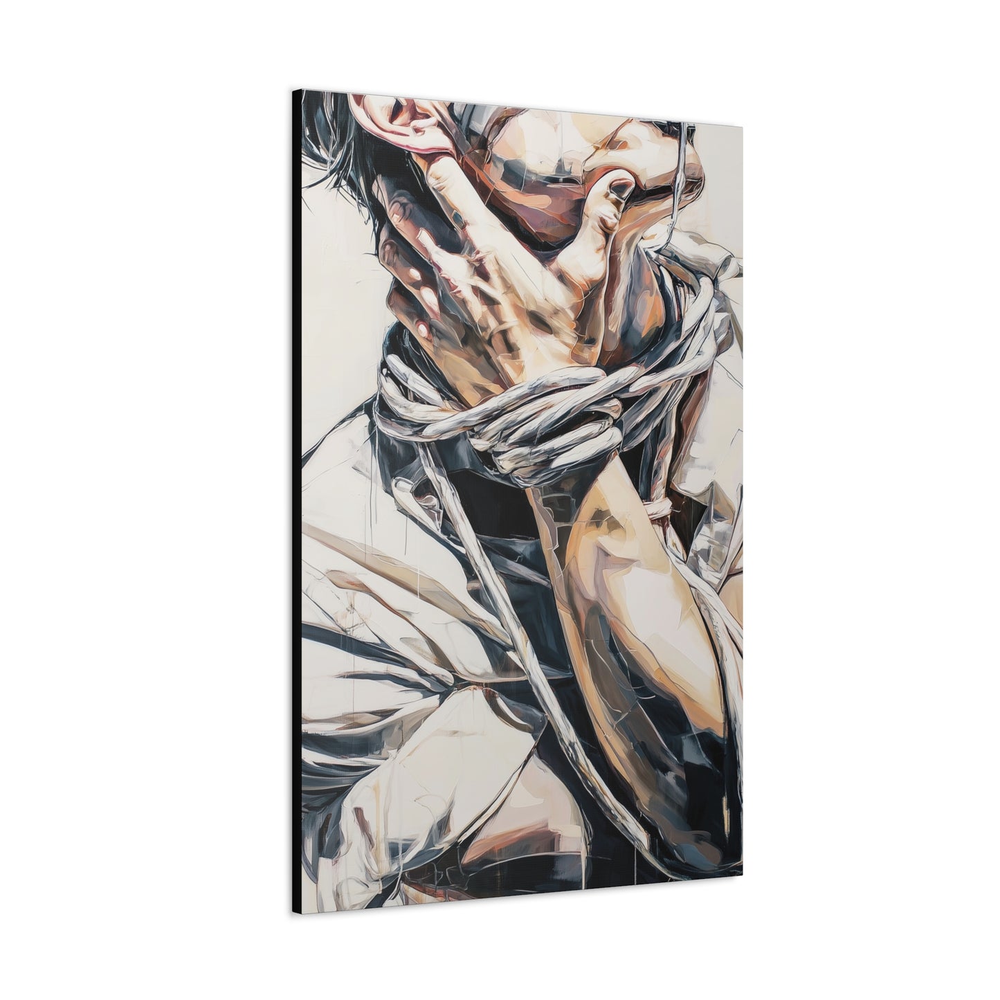 Gallery Wrapped Canvas, Ropes and Reverence Art Canvas, Erotic Shibari Art Canvas – Gary