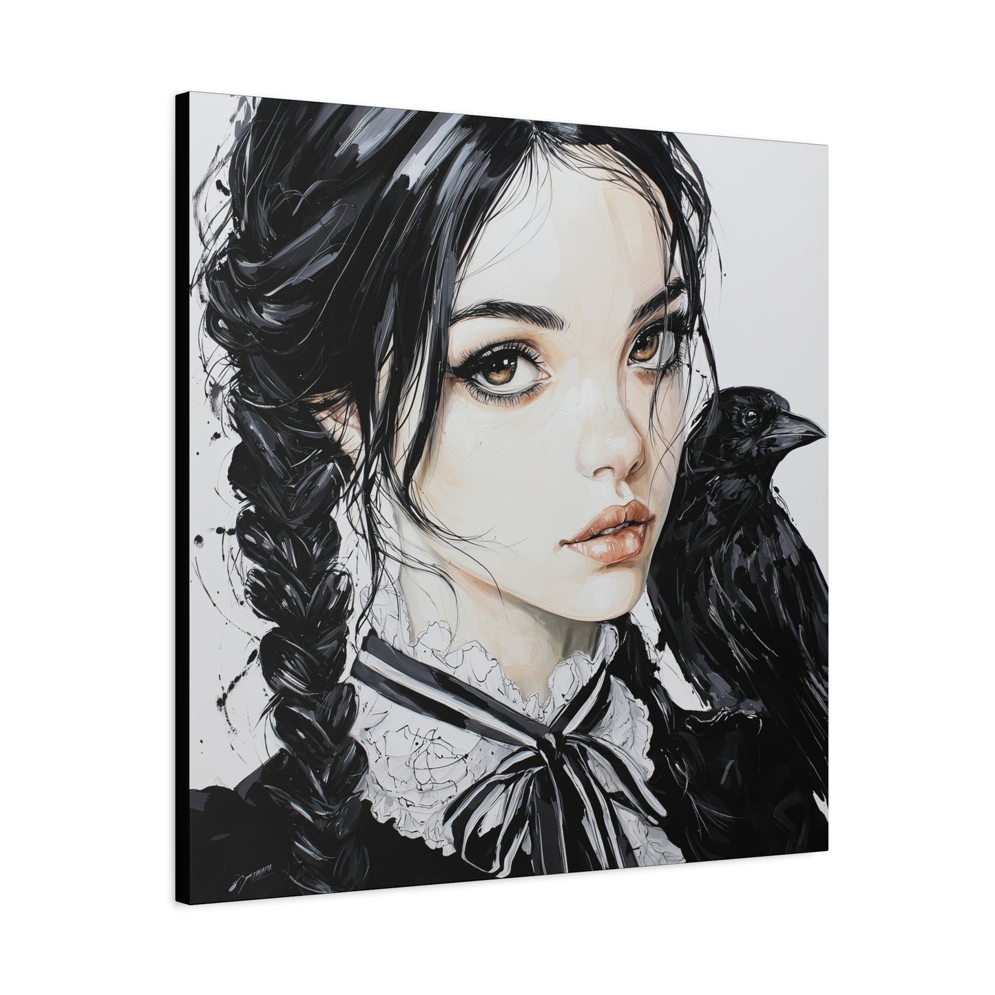 Gallery Wrapped Canvas, Myth and Bones Gothic Art Canvas, Dark Muse Canvas - Elowen