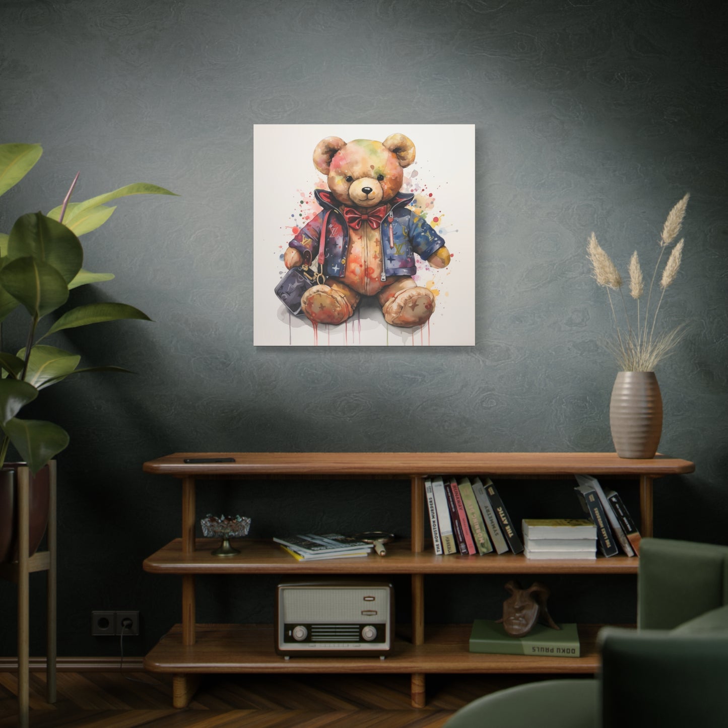 Canvas Gallery Wrap - Designer Bear Wall Art - Drip