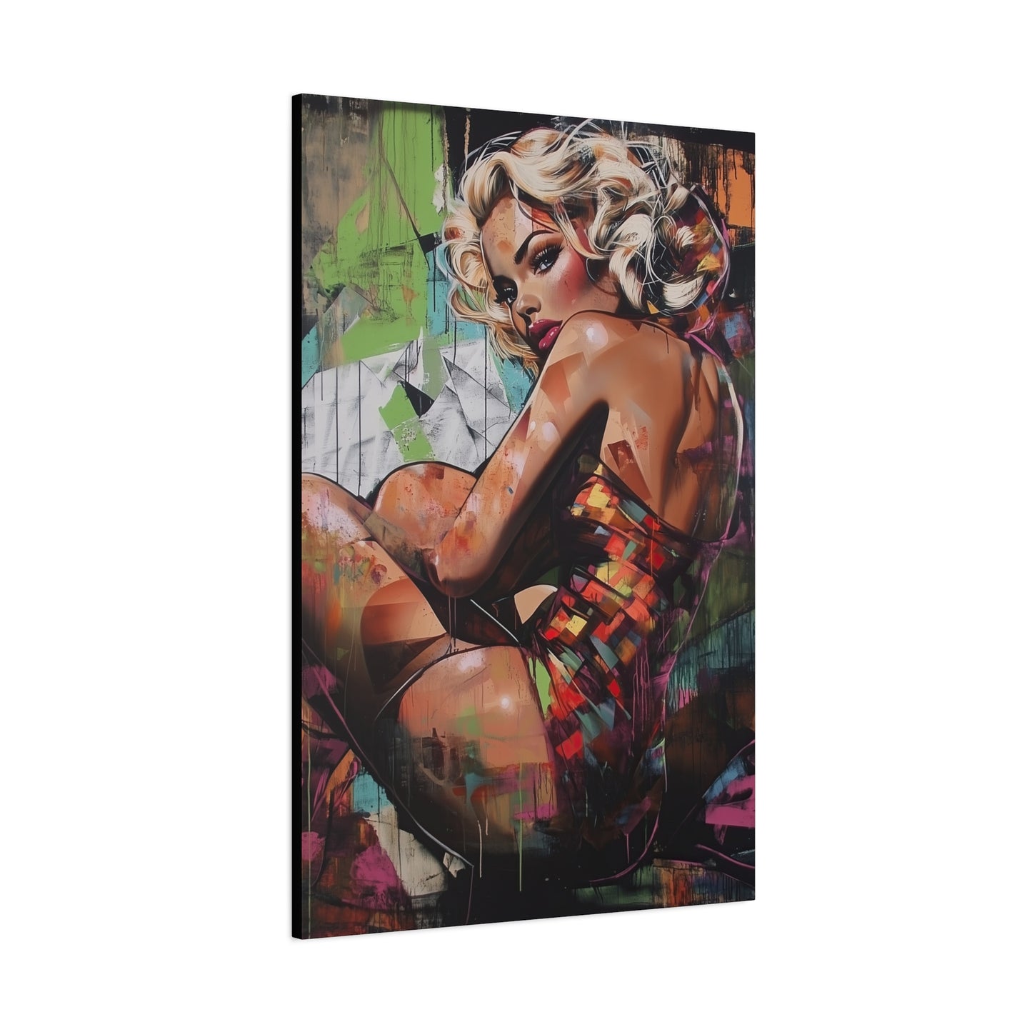 Gallery Wrapped Canvas, Guilt and Grit Adult Art Canvas, Erotic Pinup Art Canvas – Selene