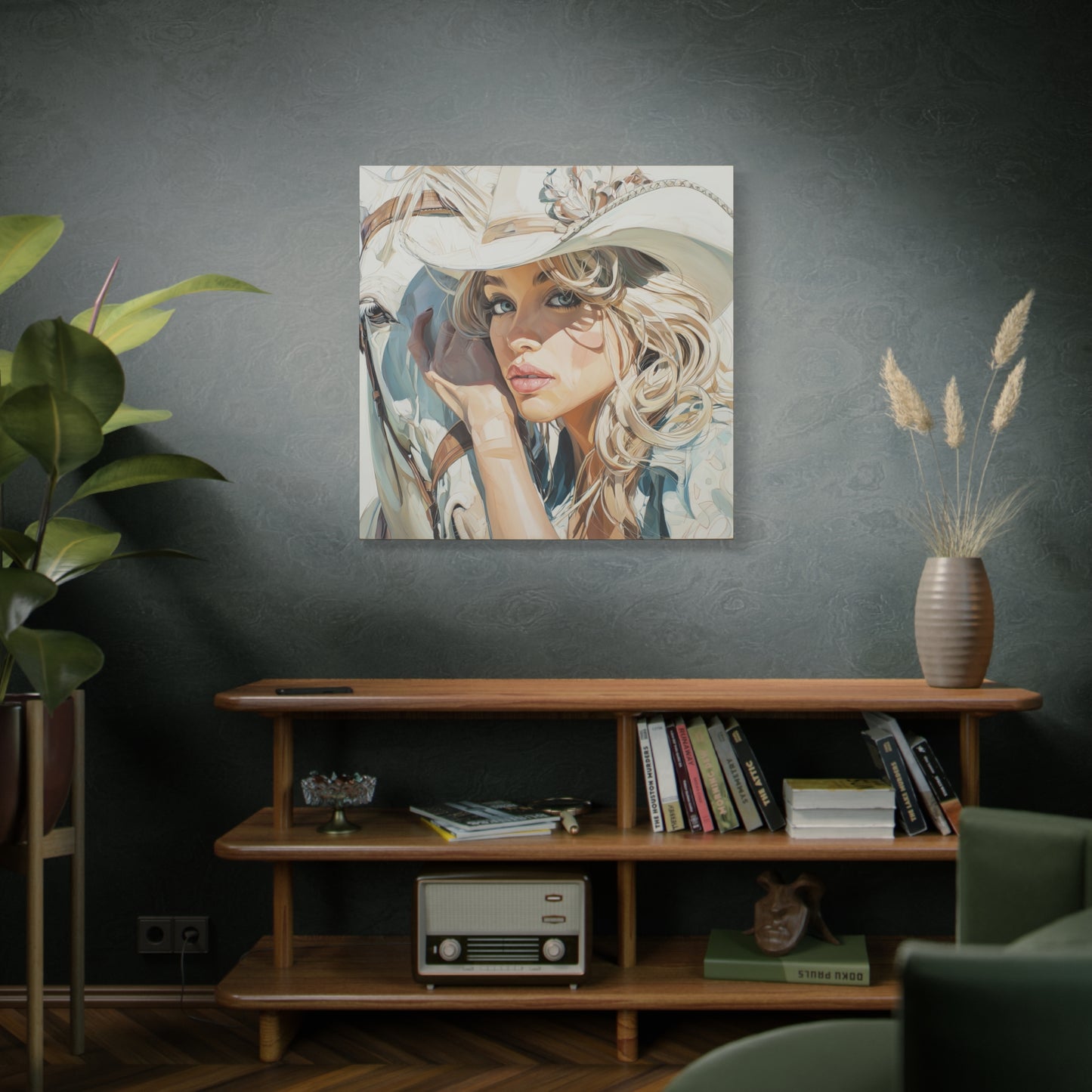 Gallery Wrapped Canvas, Wranglers and Wreckage Art Canvas, Erotic Pinup Art Canvas – Josie