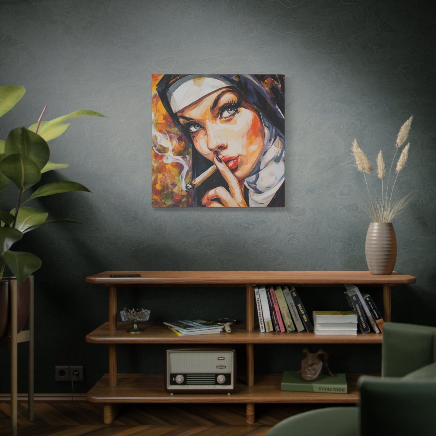 Gallery Wrapped Canvas, Habits and Heresy Art Canvas, Naughty Nuns Art Canvas – Sister Celestine