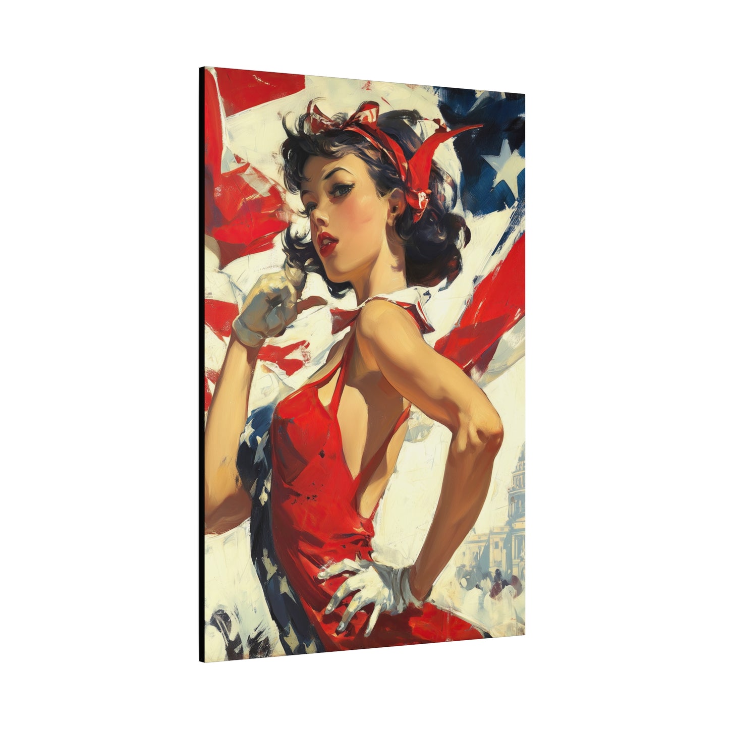 Gallery Wrapped Canvas, American Nonsense Art Canvas, Political Pinup Art Canvas - Mindy