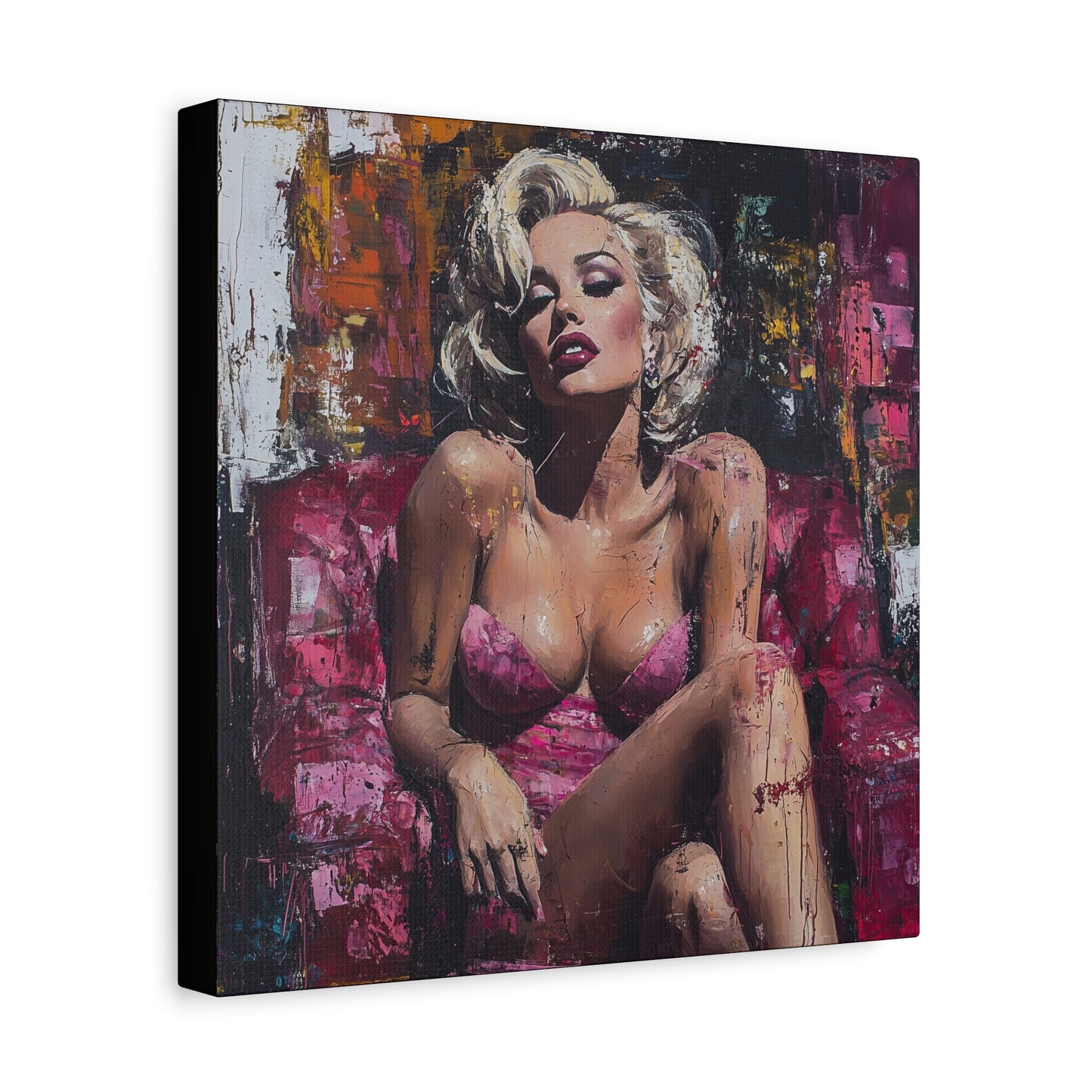 Gallery Wrapped Canvas, Guilt and Grit Art Canvas, Erotic Pinup Art Canvas – Alexis