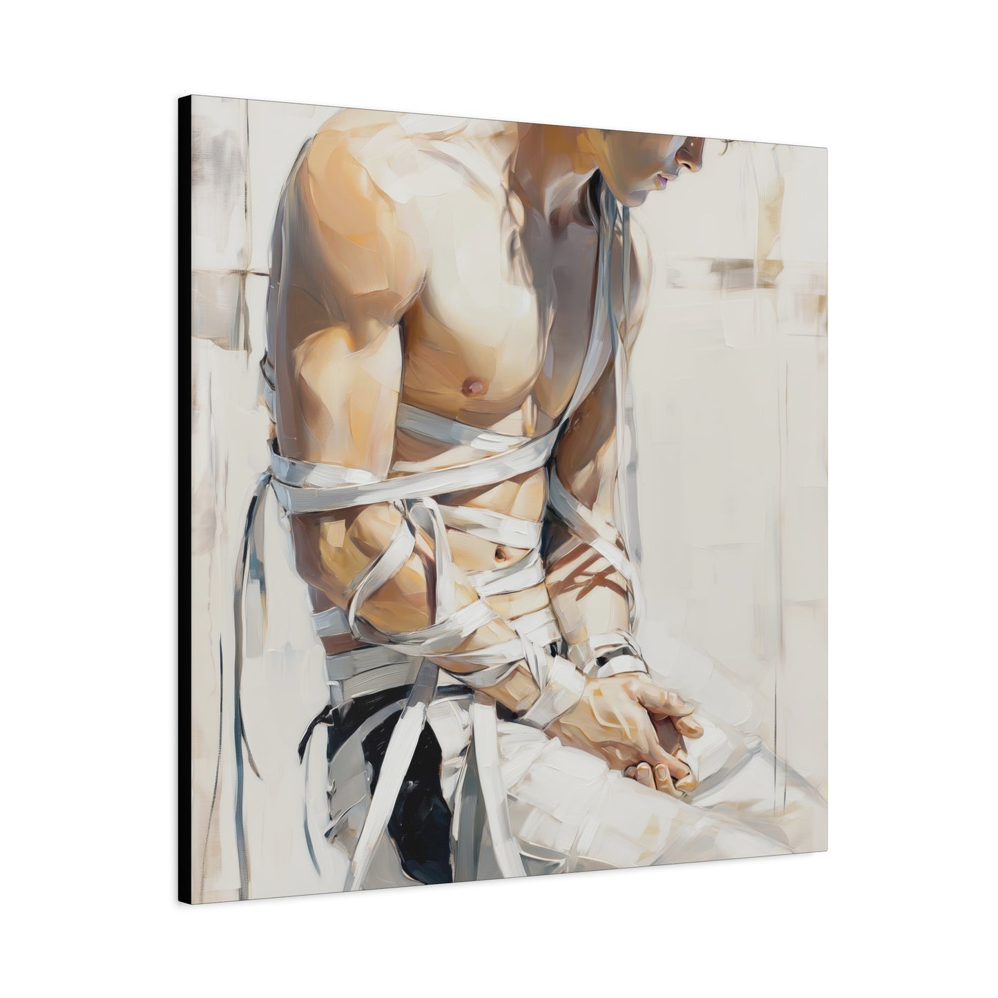 Gallery Wrapped Canvas, Ropes and Reverence Art Canvas, Erotic Shibari Art Canvas – Kenji