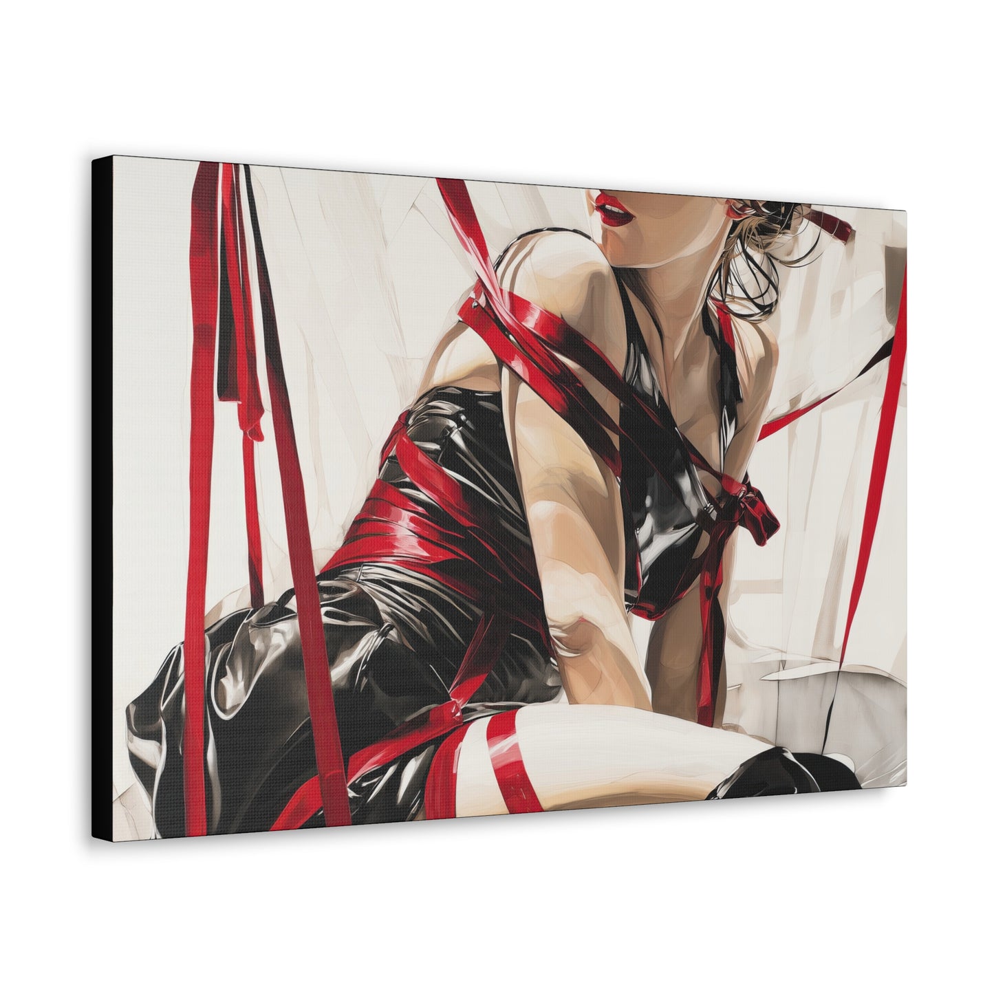 Gallery Wrapped Canvas, Ropes and Reverence Art Canvas, Erotic Shibari Art Canvas – Monica