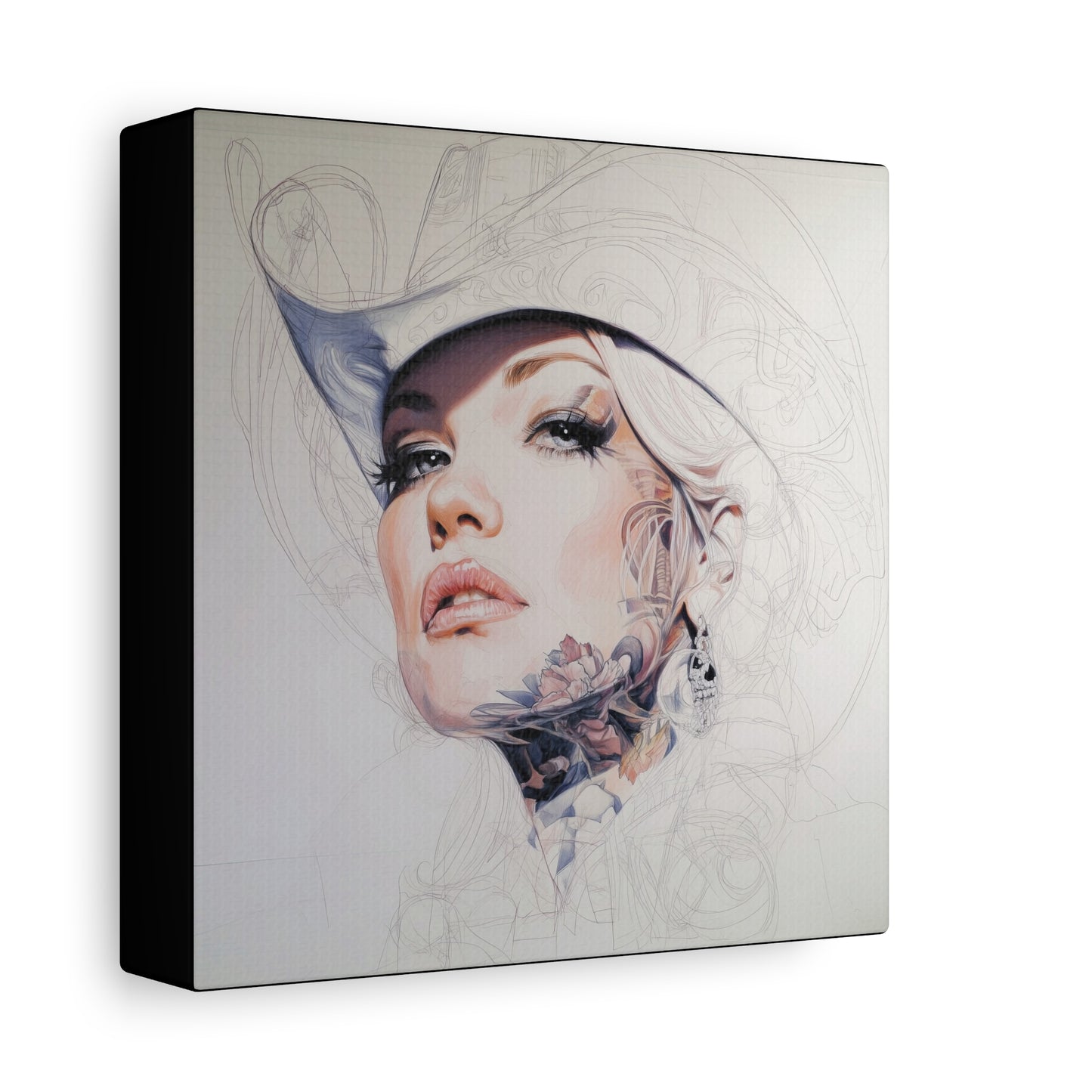 Gallery Wrapped Canvas, Wranglers and Wreckage Art Canvas, Erotic Pinup Art Canvas – Roxy