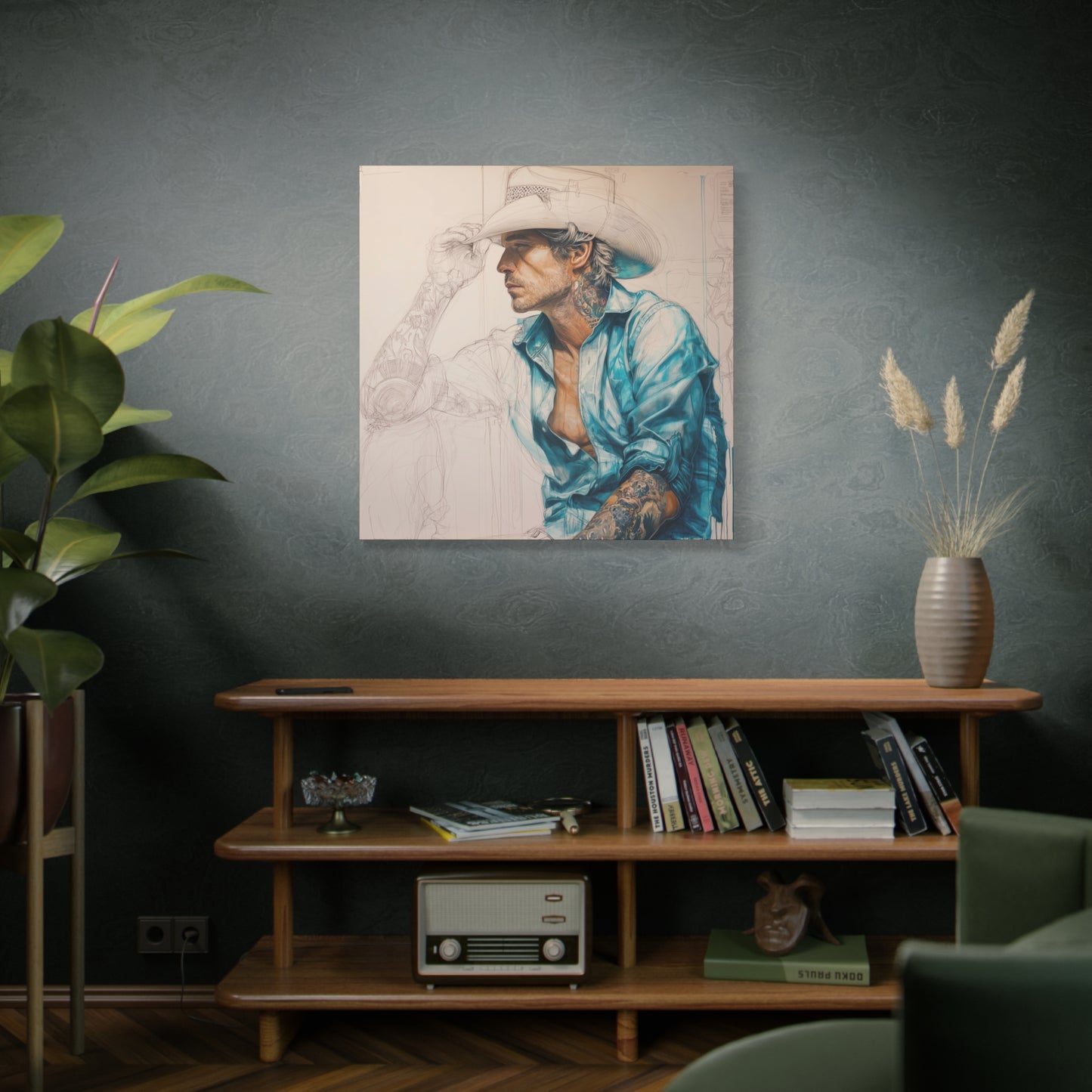 Gallery Wrapped Canvas, Wranglers and Wreckage Art Canvas, Erotic Pinup Art Canvas – Wade