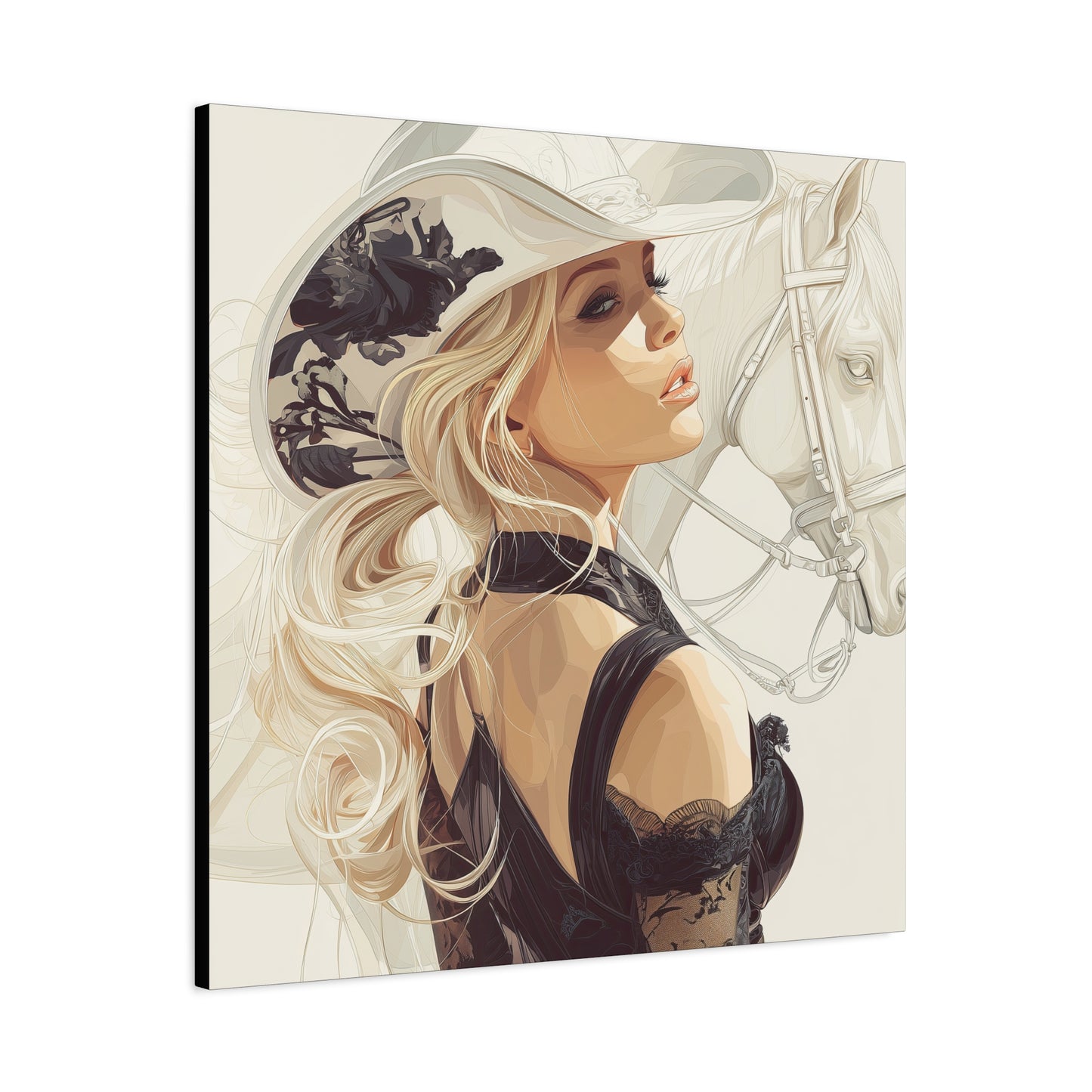 Gallery Wrapped Canvas, Wranglers and Wreckage Art Canvas, Erotic Pinup Art Canvas – Maisie