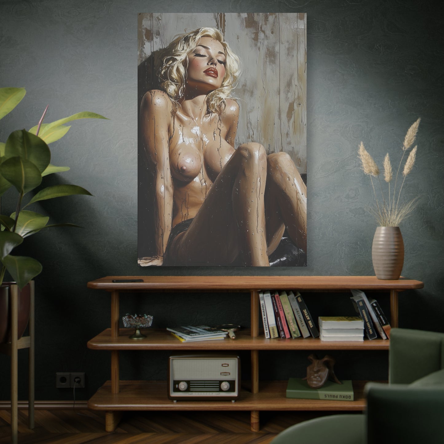 Gallery Wrapped Canvas, Guilt and Grit Adult Art Canvas, Erotic Pinup Art Canvas – Estelle