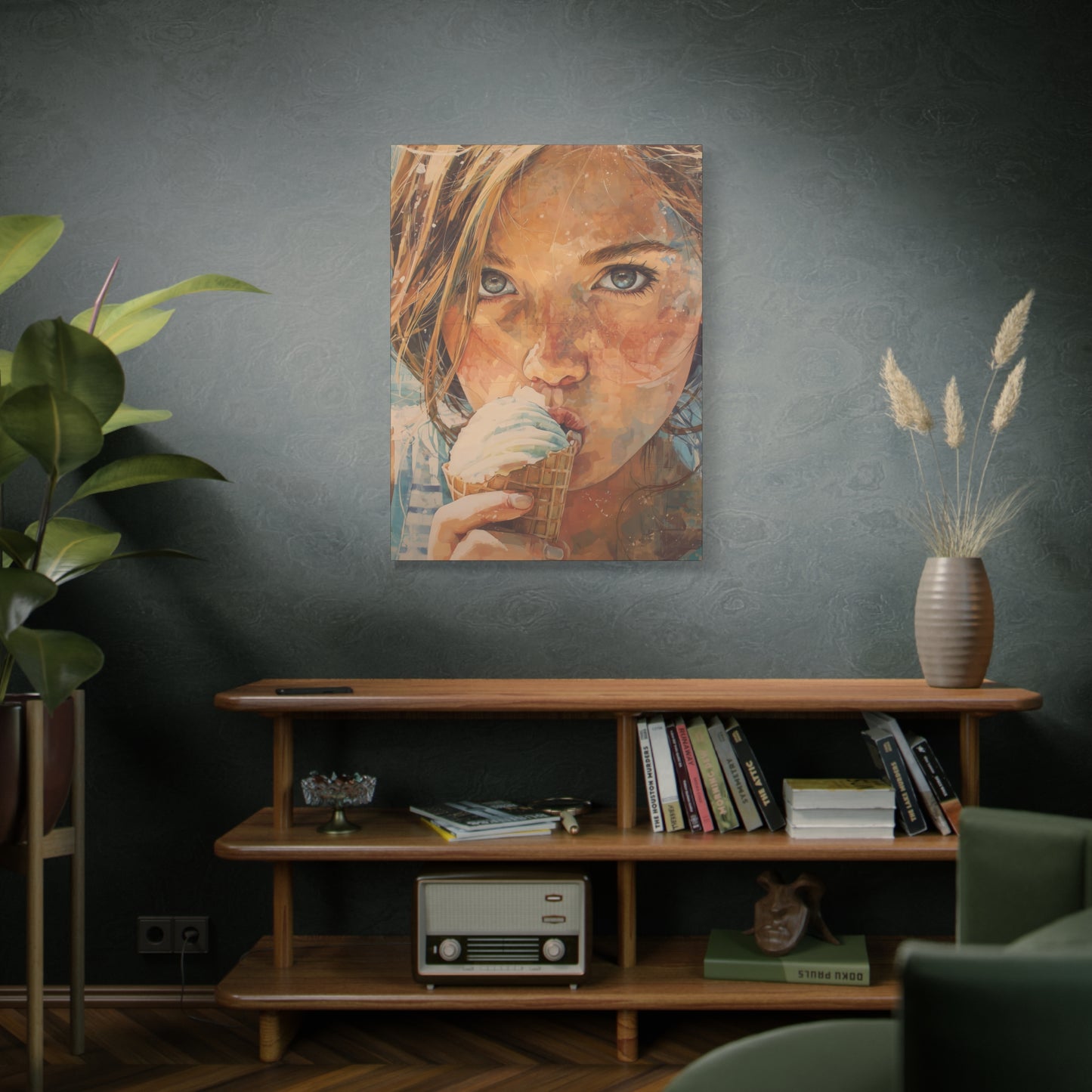 Gallery Wrapped Canvas, Sweet Summer Nostalgia, Sugar and Spice Art Canvas, Ice Cream Dreams Art – Bea