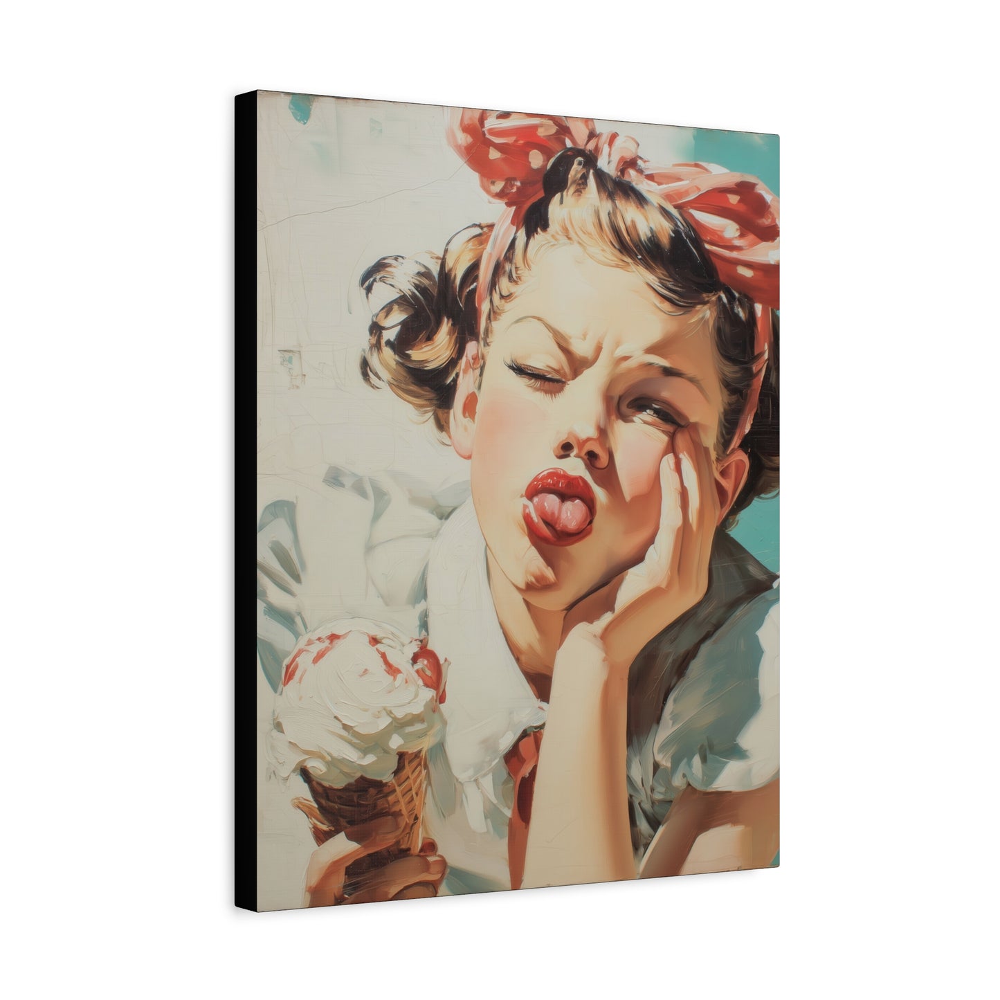 Gallery Wrapped Canvas, Sweet Summer Nostalgia, Sugar and Spice Art Canvas, Ice Cream Dreams Art – Angie
