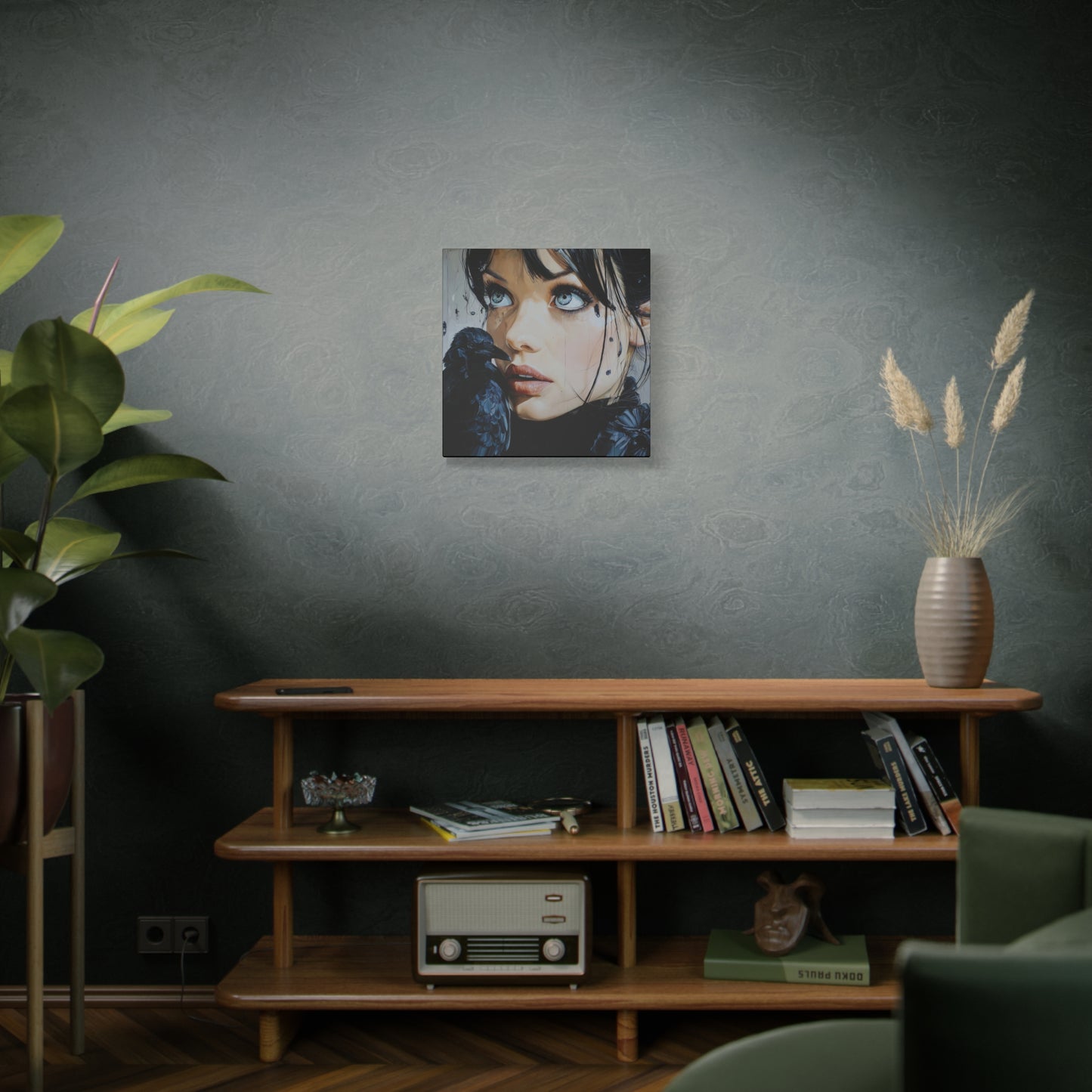 Gallery Wrapped Canvas, Myth and Bones Gothic Art Canvas, Dark Muse Canvas - Azula