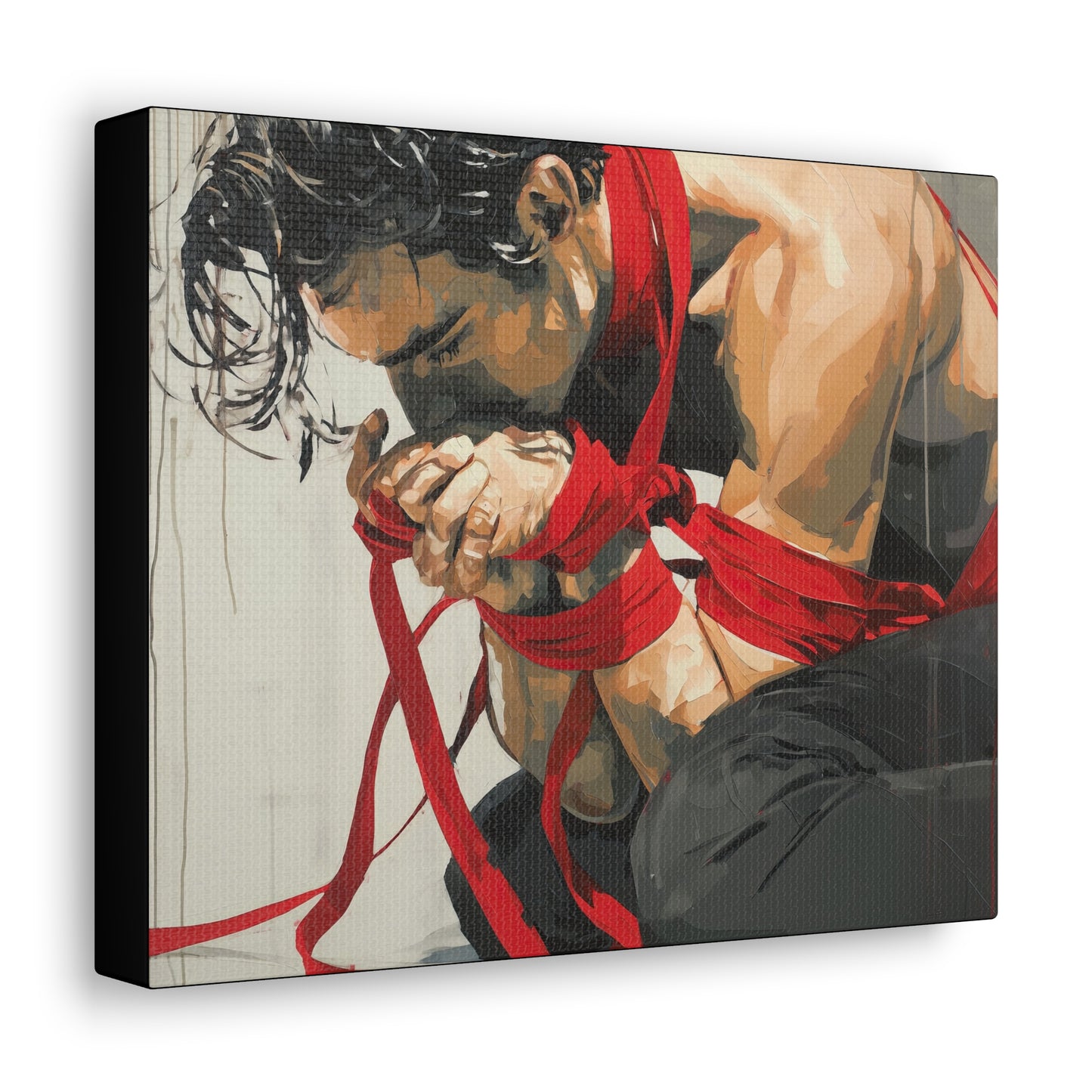 Gallery Wrapped Canvas, Ropes and Reverence Art Canvas, Erotic Shibari Art Canvas – Theo