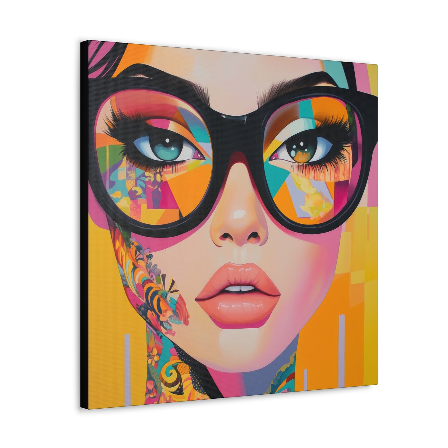 Canvas Gallery Wrap, Ladies in Lenses Wall Art, Abstract Femme Girl Art - Sabrina