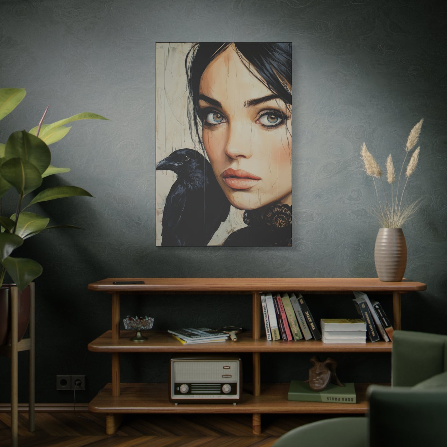 Gallery Wrapped Canvas, Myth and Bones Gothic Art Canvas, Dark Muse Canvas - Blythe