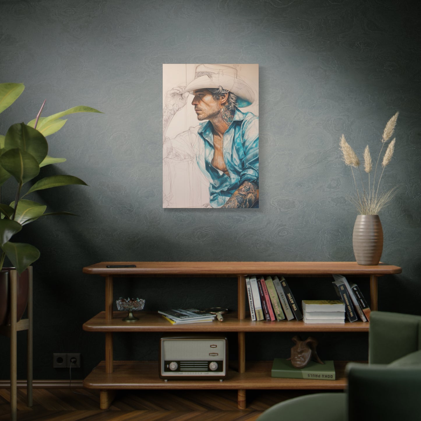 Gallery Wrapped Canvas, Wranglers and Wreckage Art Canvas, Erotic Pinup Art Canvas – Wade