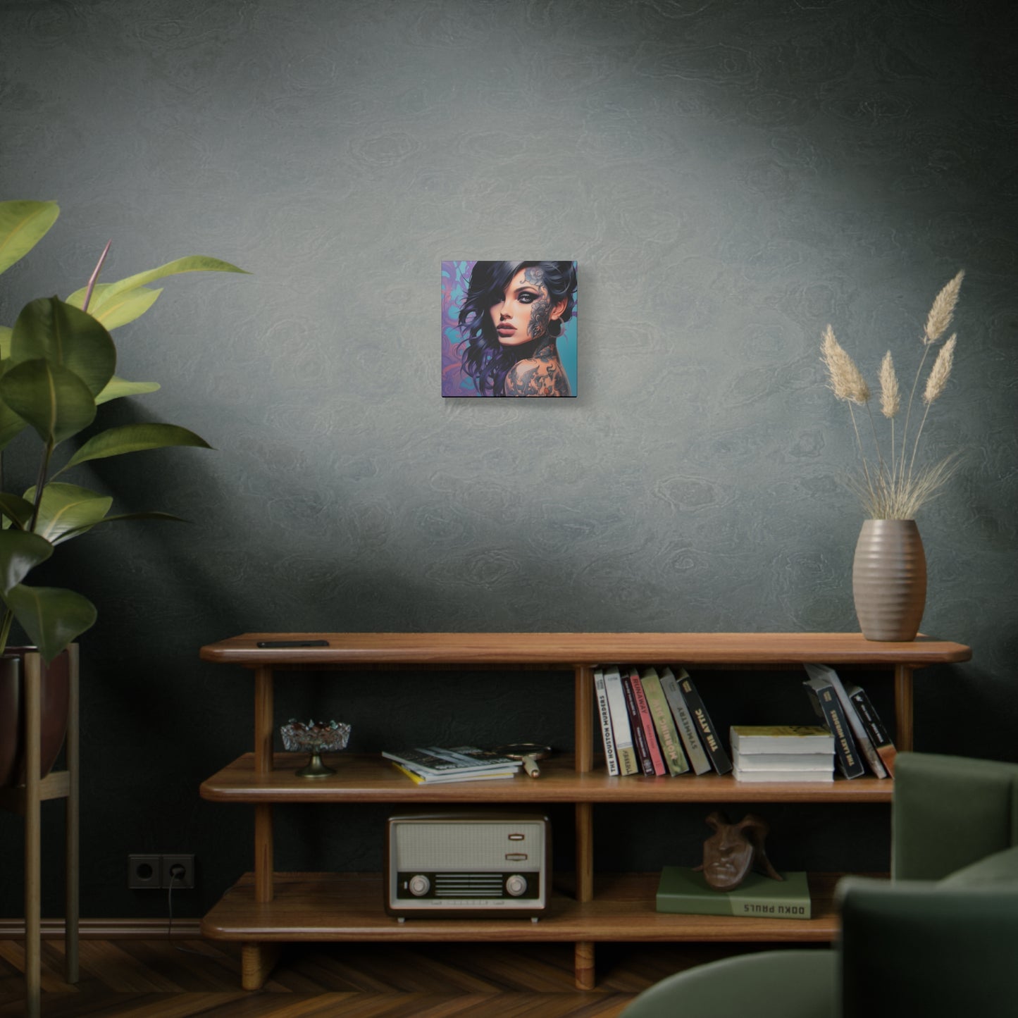 Gallery Wrapped Canvas, Edgy Tattooed Beauty, Urban Pop Art Canvas – Dominique