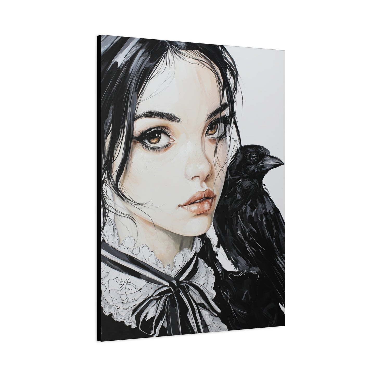 Gallery Wrapped Canvas, Myth and Bones Gothic Art Canvas, Dark Muse Canvas - Elowen
