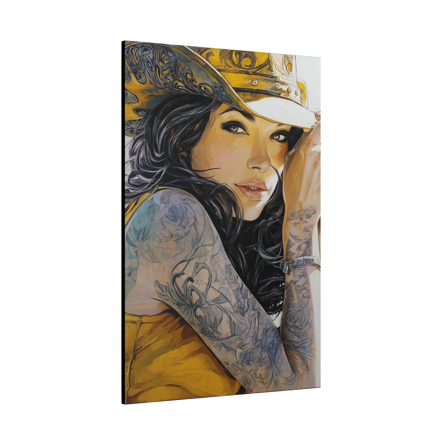 Gallery Wrapped Canvas, Wranglers and Wreckage Art Canvas, Erotic Pinup Art Canvas – Delilah