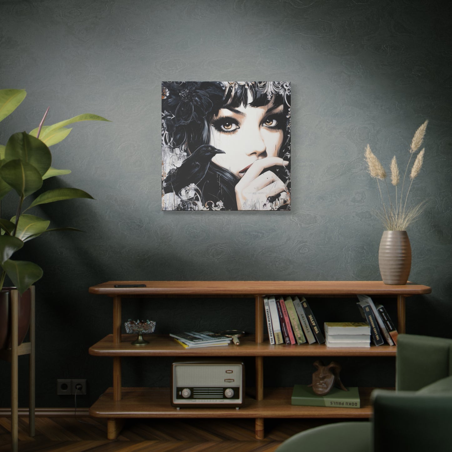 Gallery Wrapped Canvas, Myth and Bones Gothic Art Canvas, Dark Muse Canvas - Sable