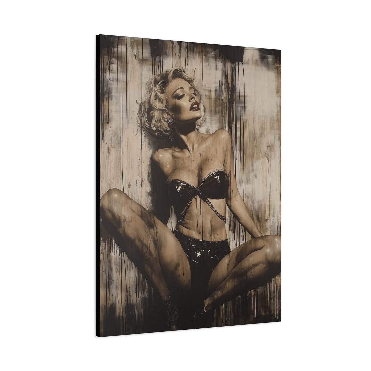 Gallery Wrapped Canvas, Guilt and Grit Adult Art Canvas, Erotic Pinup Art Canvas – Calista
